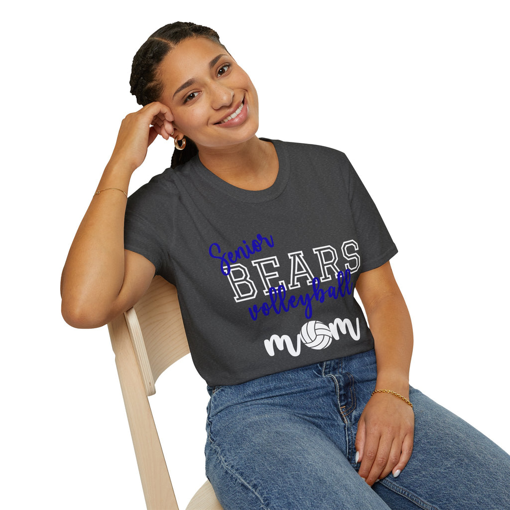 Senior Bears Volleyball Mom T-Shirt | Unisex Sports Tee for Supportive Moms | Perfect Gift for Game Days, Birthdays, Holidays