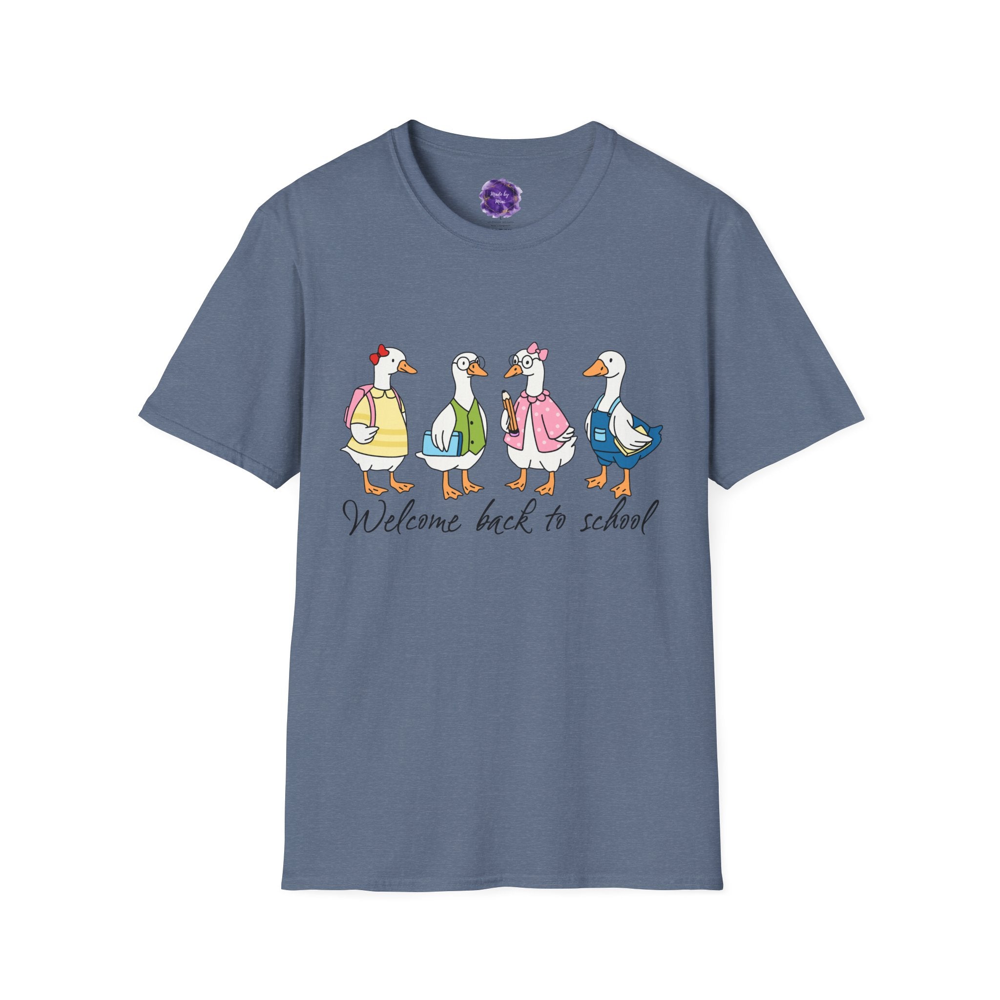 WELCOME BACK TO SCHOOL, GOOSE, Gildan Unisex Softstyle T-Shirt, Cute School Shirt, Teacher Gift