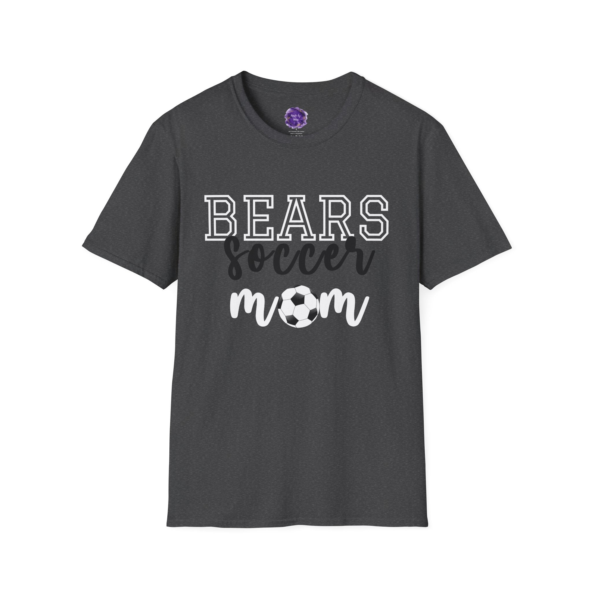 Bears Soccer Mom T-Shirt, Sporty Graphic Tee, Perfect for Team Spirit, Gift for Mom, Casual Wear,