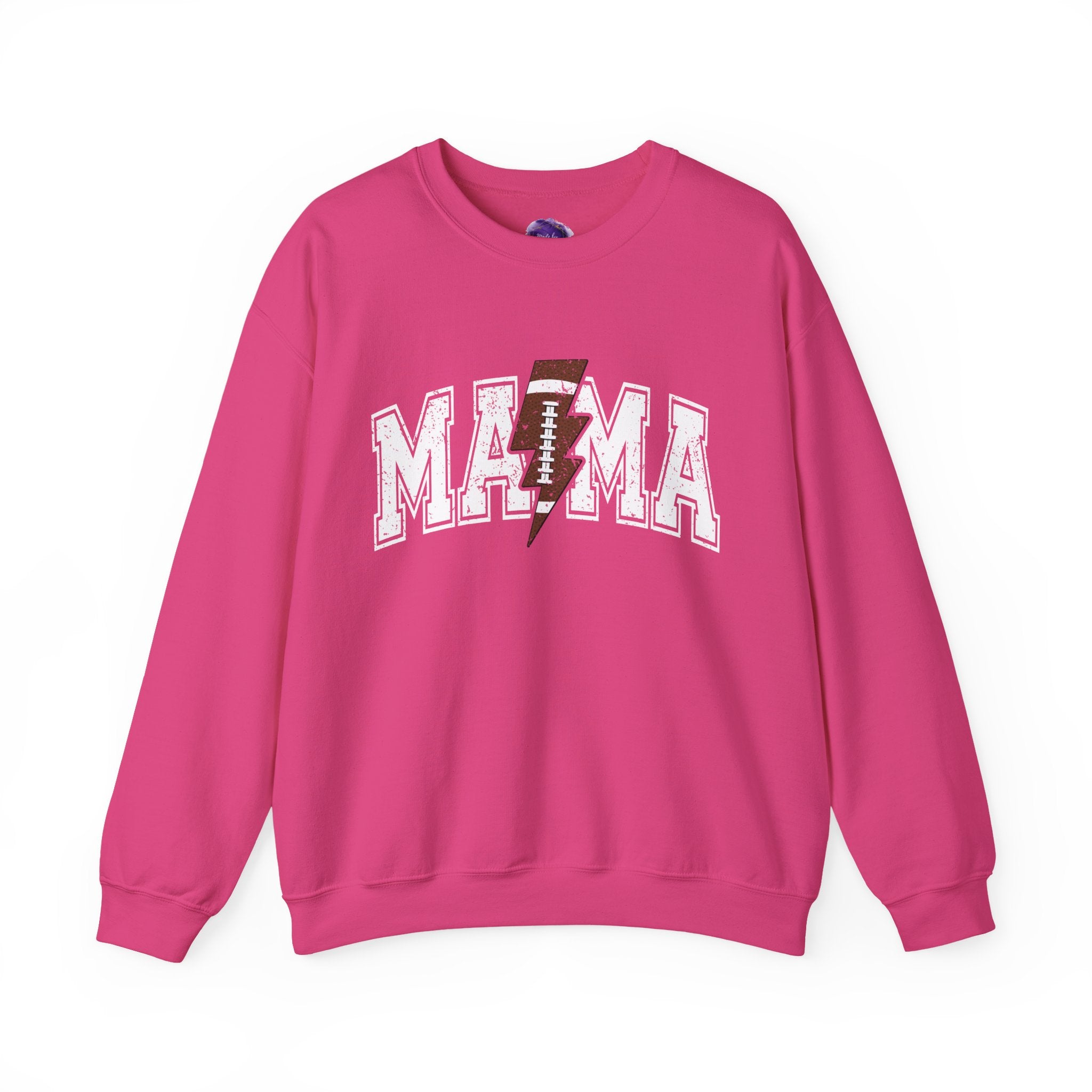 MAMA Sweatshirt with Football lightning bolt, Unisex Crewneck Sweatshirt, Perfect for Game Days, Sports Fan Apparel, Cozy Sweatshirt Gift, Football