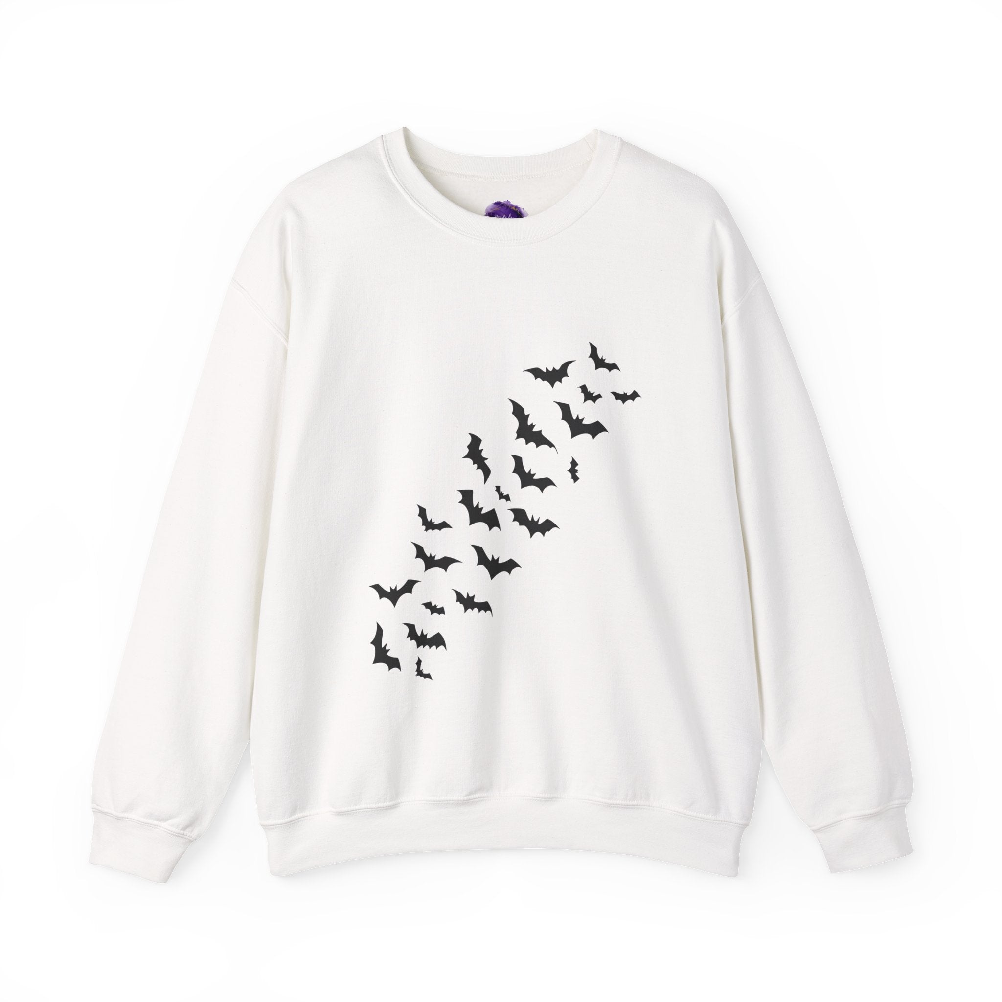 Spooky Season, Bats and Haunted House/ Halloween Sweatshirt, Ghosts, Pink Pumpkins and Flowers, Cozy Halloween Apparel, Unisex Crewneck, Fall Fashion, Spooky Season Gift, Themed Clothing