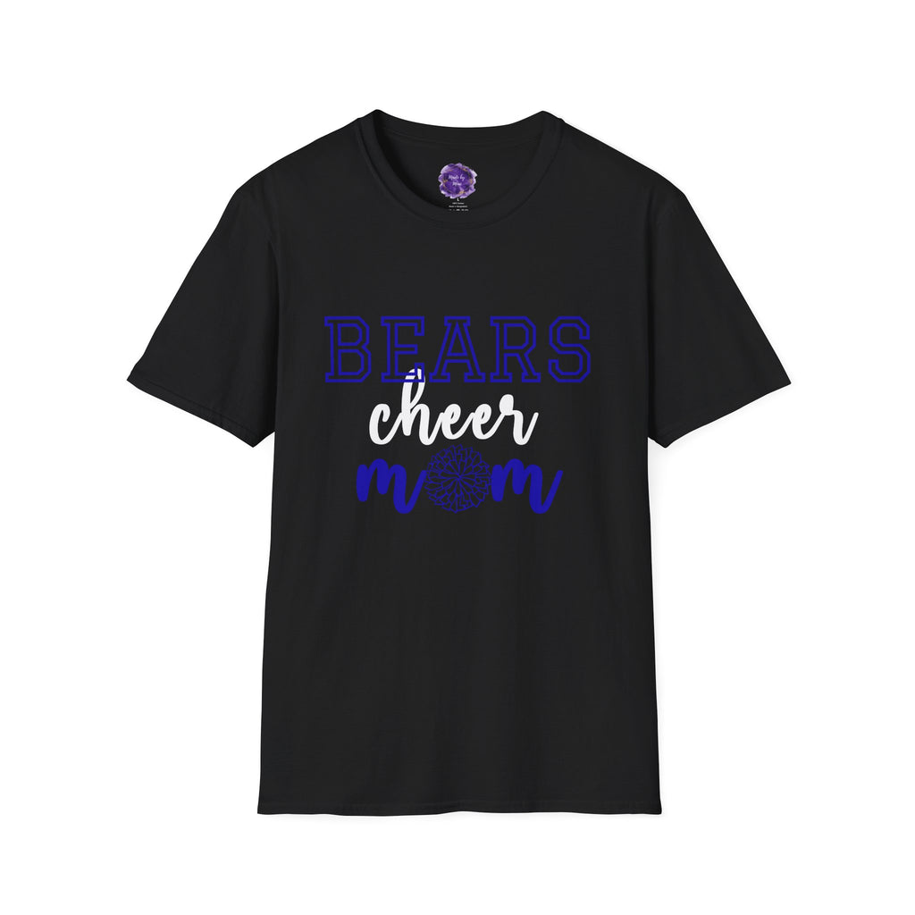Bears Cheer Mom T-Shirt, Cheerleading Gift, Softstyle Tee, Team Spirit Wear, Matching Game Day Shirt