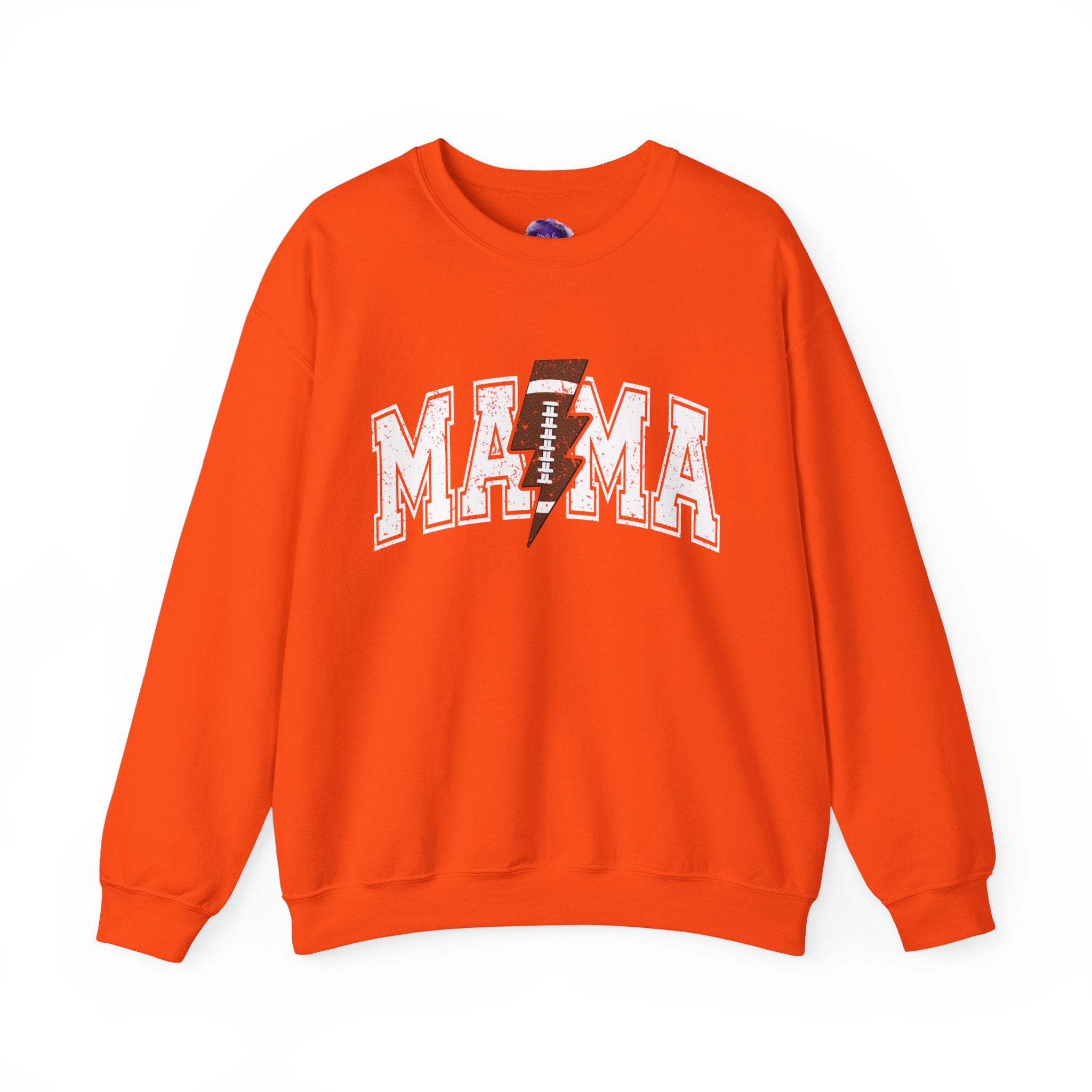 MAMA Sweatshirt with Football lightning bolt, Unisex Crewneck Sweatshirt, Perfect for Game Days, Sports Fan Apparel, Cozy Sweatshirt Gift, Football
