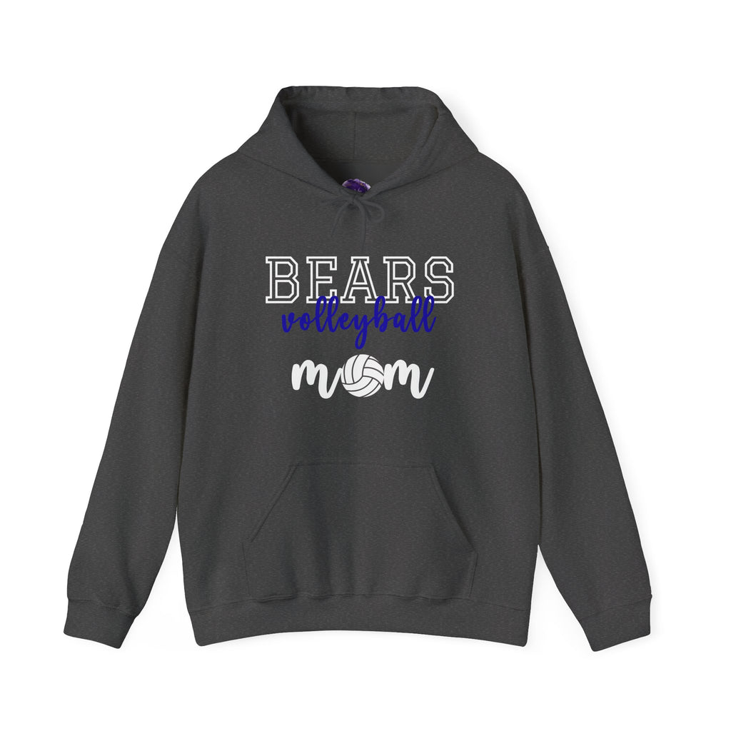 Bears Volleyball Mom Hoodie - Personalized Sportswear for Proud MOMS, Gift for Volleyball Enthusiasts, Customizable Hooded Sweatshirt