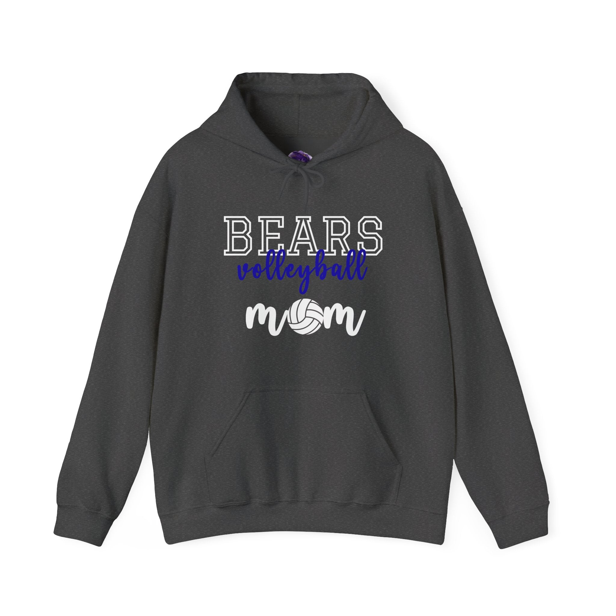Bears Volleyball Mom Hoodie - Personalized Sportswear for Proud MOMS, Gift for Volleyball Enthusiasts, Customizable Hooded Sweatshirt