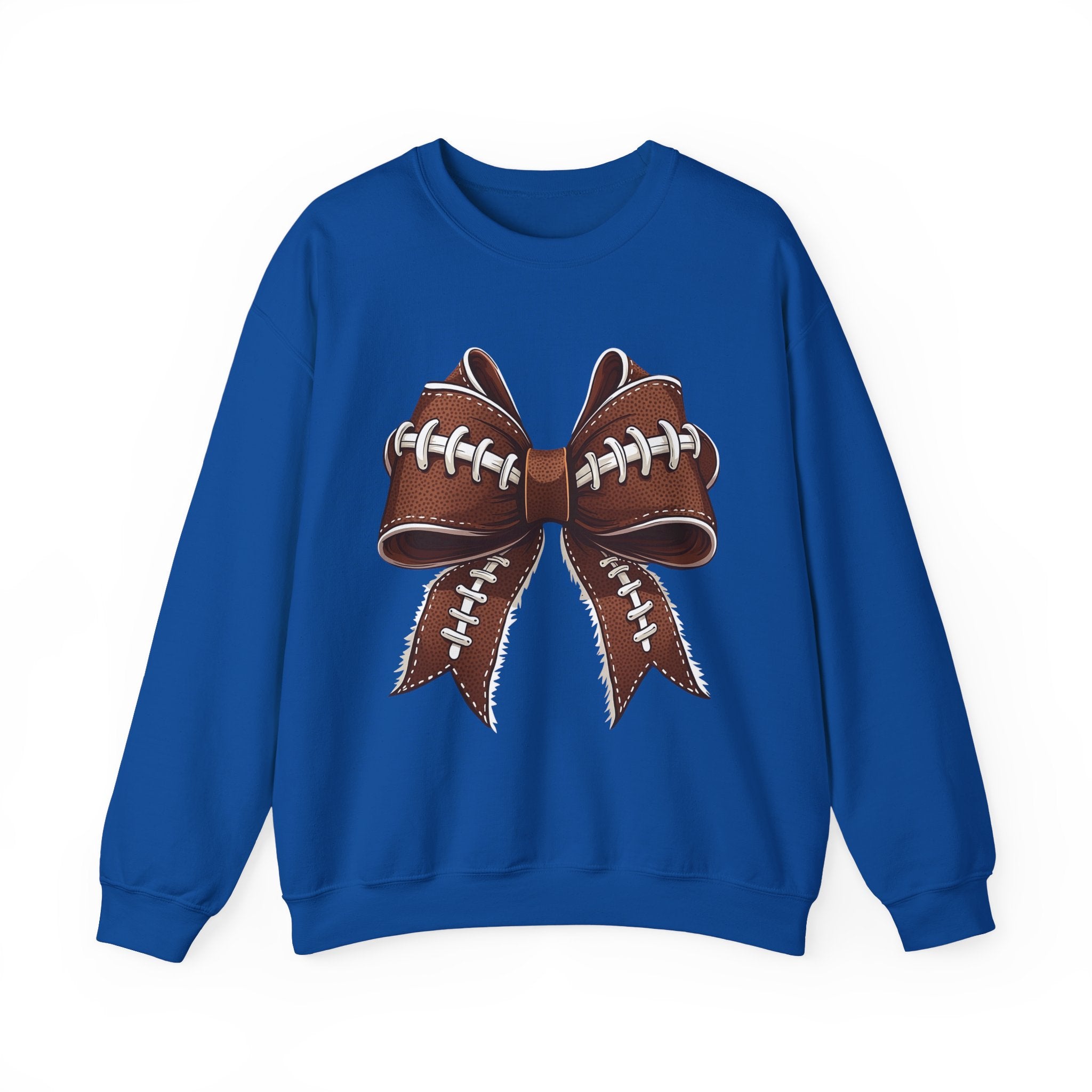 Coquette Bow, Football themed, Unisex Crewneck Sweatshirt, Perfect for Game Days, Sports Fan Apparel, Cozy Sweatshirt Gift, Football