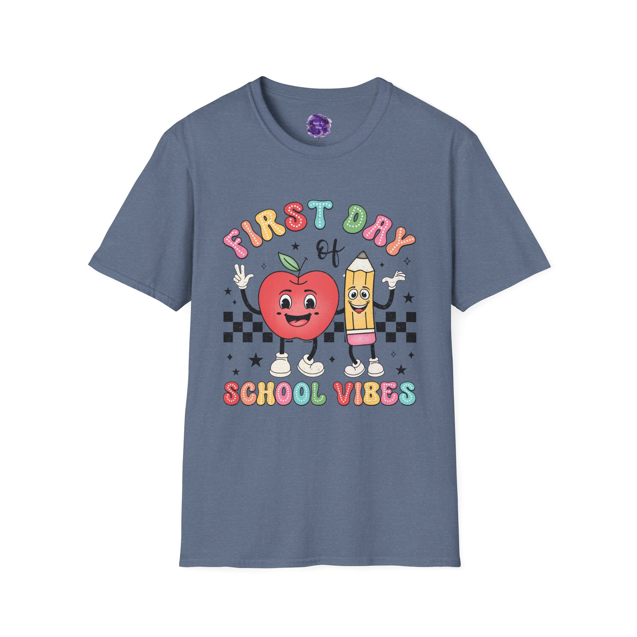 FIRST DAY OF SCHOOL VIBES,  T-Shirt, Back to School Shirt, Cute Teacher Tee, Fun Schoolwear