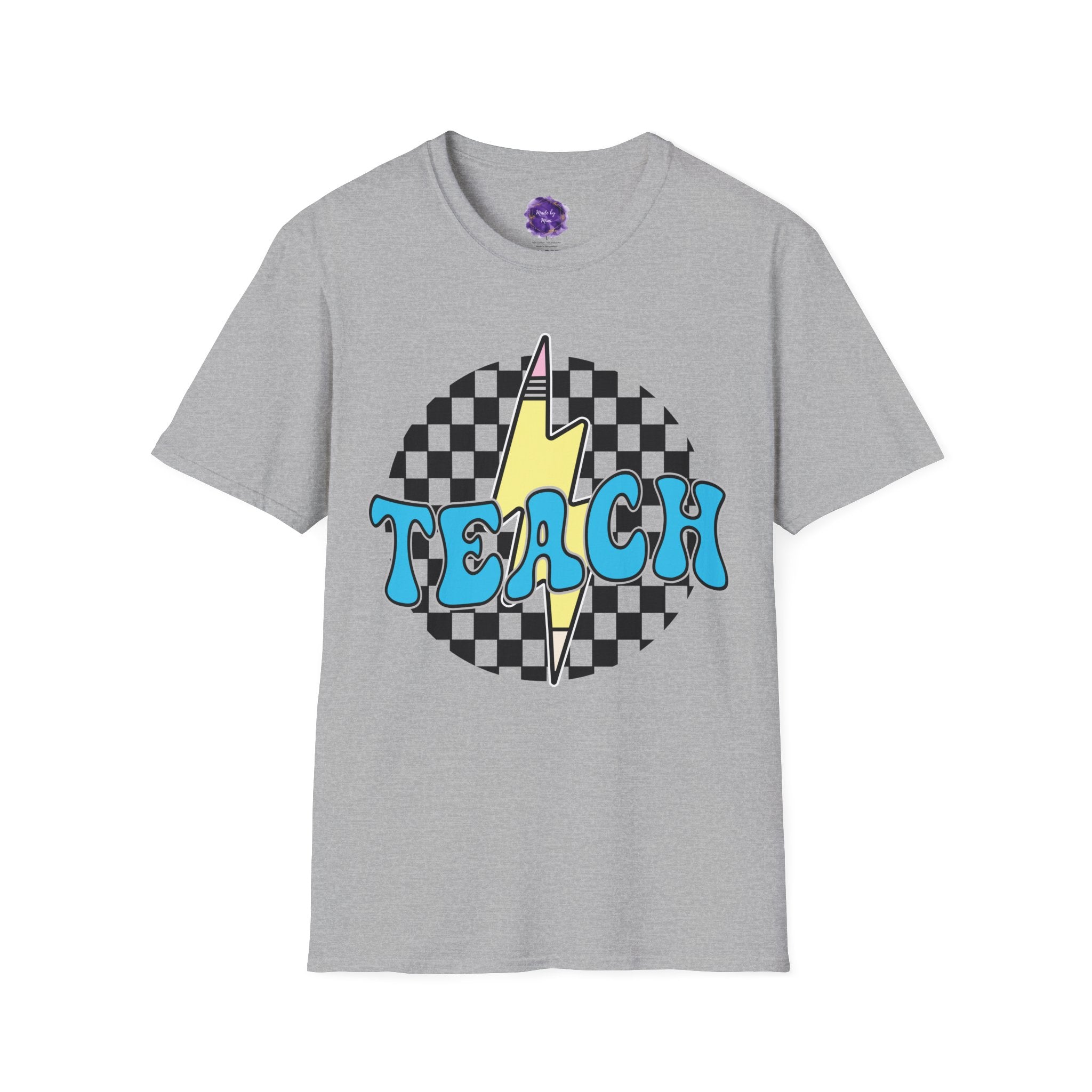 TEACH Unisex T-Shirt - lightning bolt pencil design