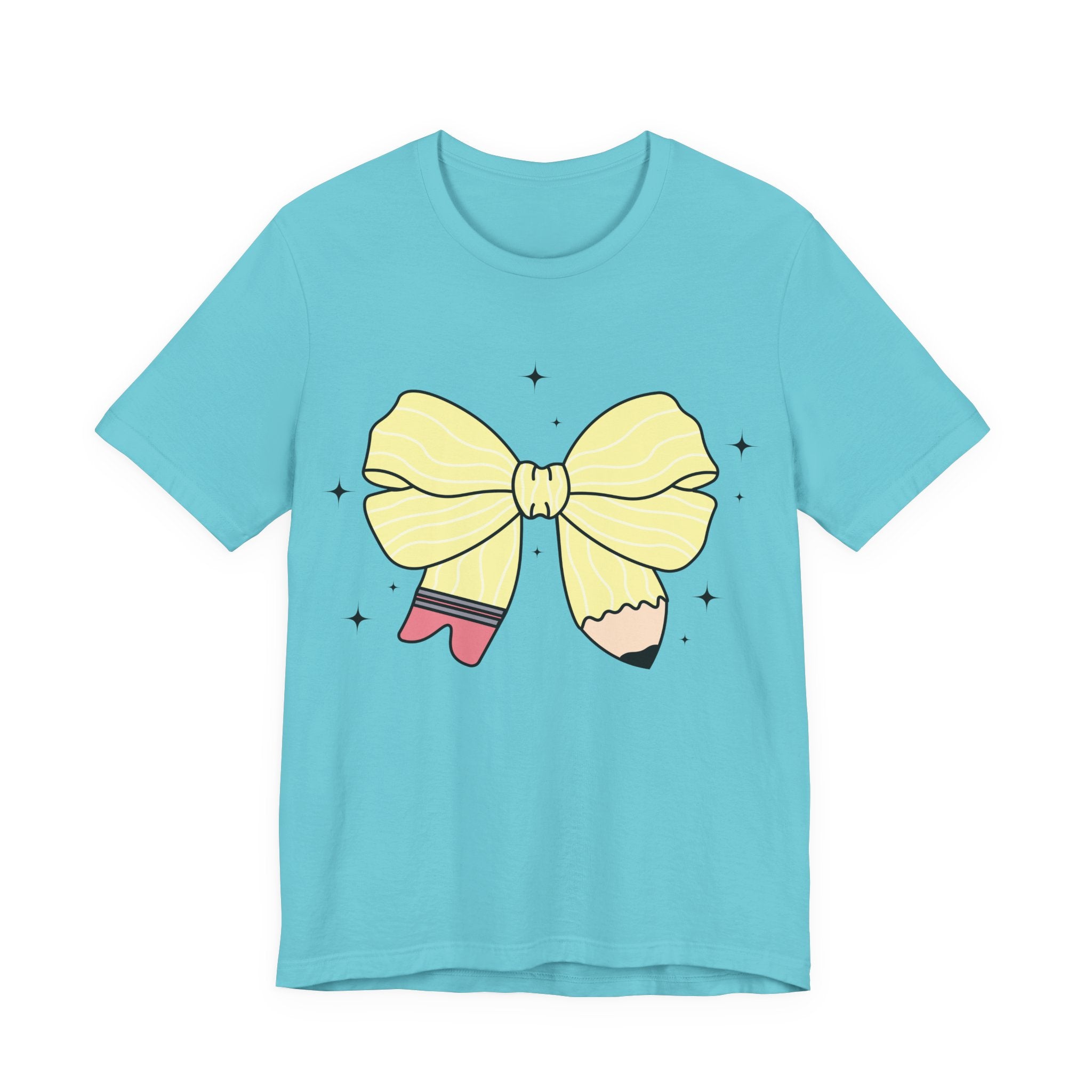 Pencil Coquette Bow T-shirt, Teacher tee