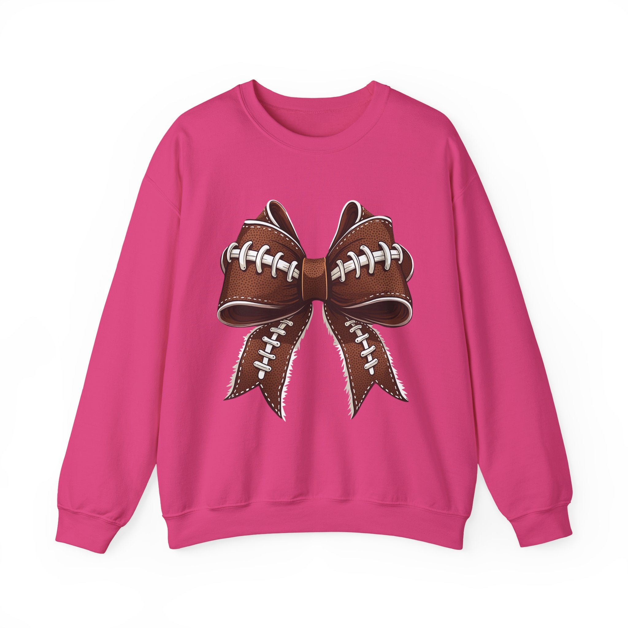 Coquette Bow, Football themed, Unisex Crewneck Sweatshirt, Perfect for Game Days, Sports Fan Apparel, Cozy Sweatshirt Gift, Football