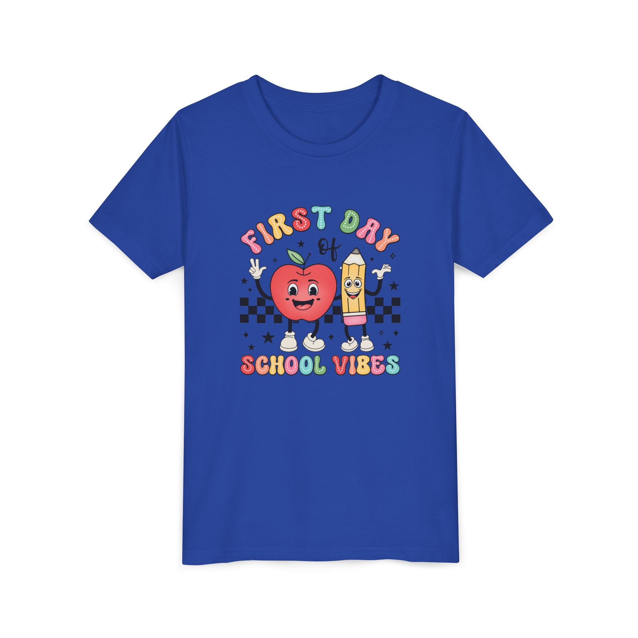FIRST DAY OF SCHOOL VIBES, Youth Tee - Fun Back to School Shirt, Kids T-Shirt