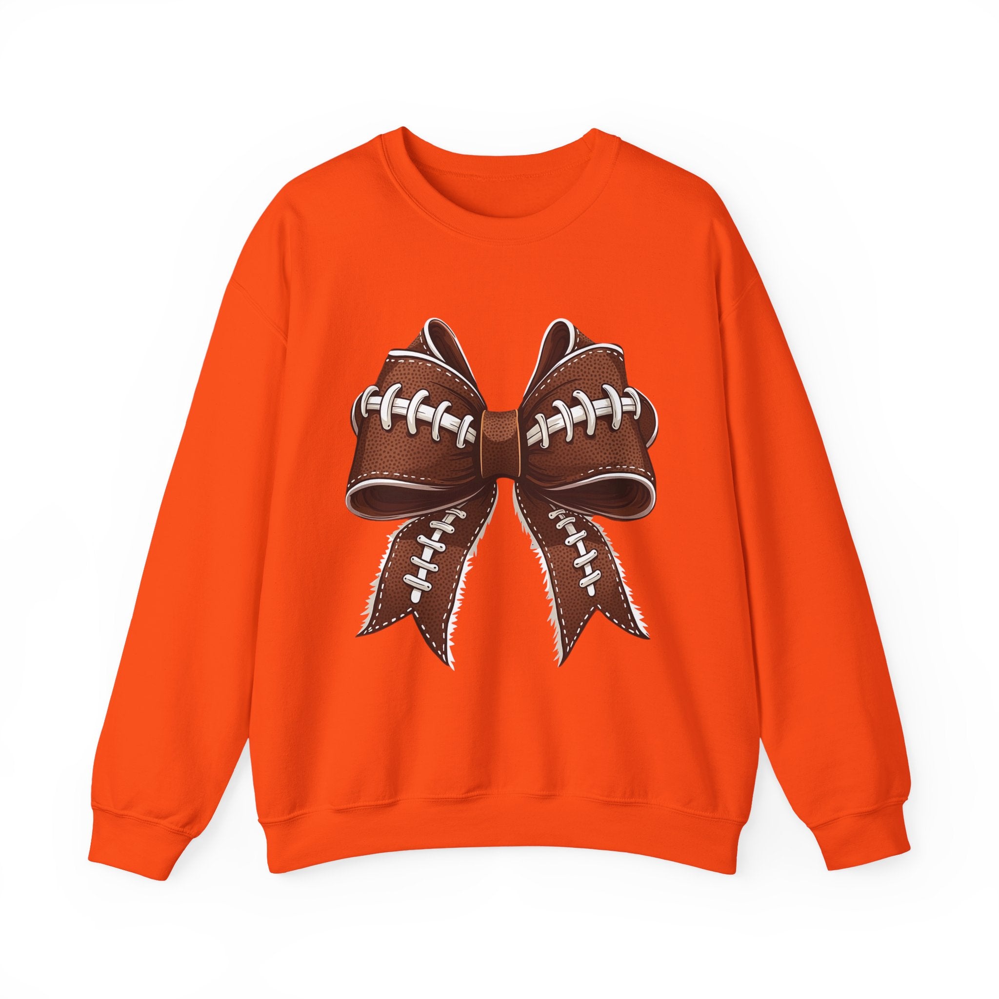 Coquette Bow, Football themed, Unisex Crewneck Sweatshirt, Perfect for Game Days, Sports Fan Apparel, Cozy Sweatshirt Gift, Football