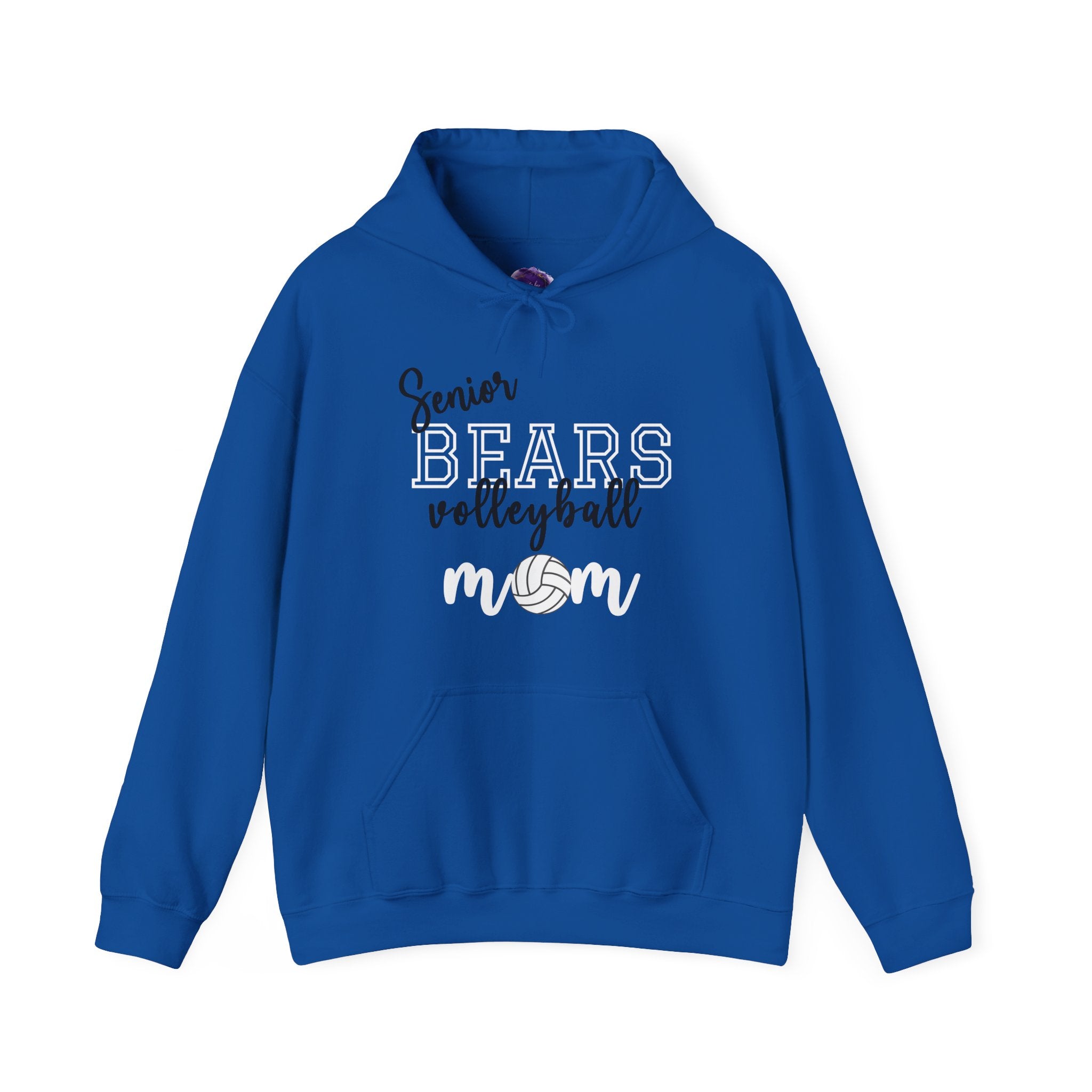 Senior Bears Volleyball Mom Hoodie - Personalized Sportswear for Proud MOMS, Gift for Volleyball Enthusiasts, Customizable Hooded Sweatshirt