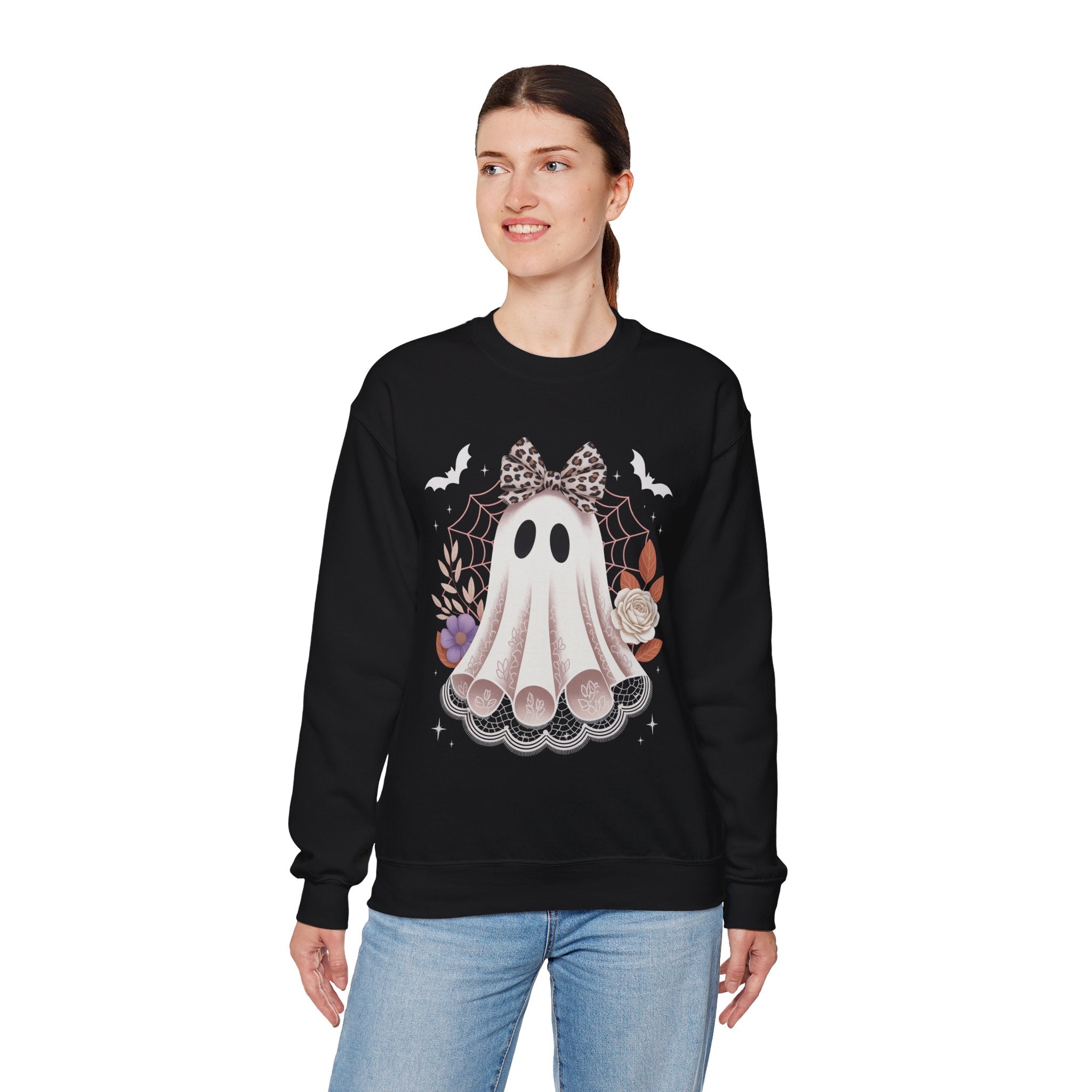 Halloween Ghosts Sweatshirt, Cozy Halloween Apparel, Unisex Crewneck, Fall Fashion, Spooky Season Gift, Boo-Themed Clothing