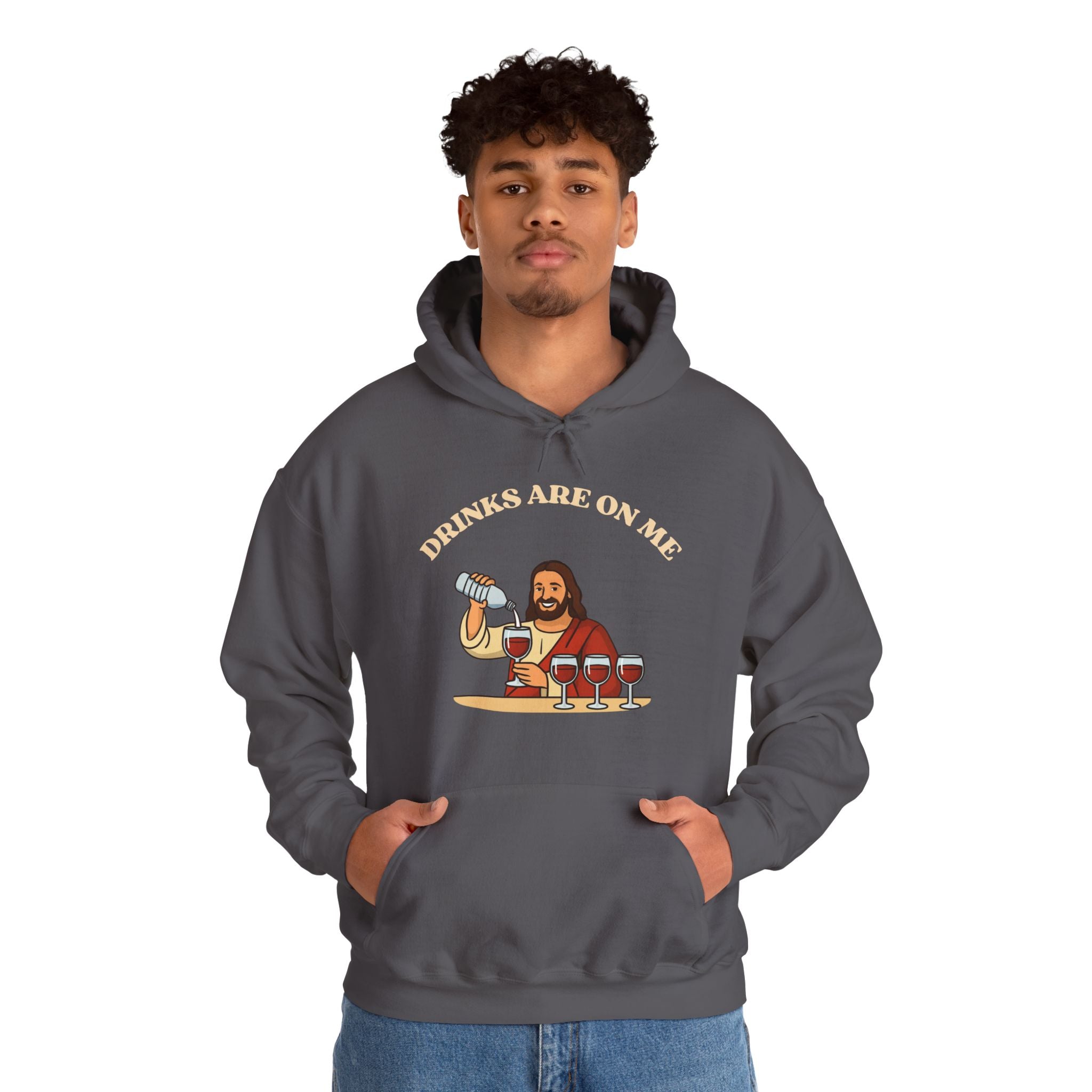 DRINKS ARE ON ME  Gildan Hooded Sweatshirt