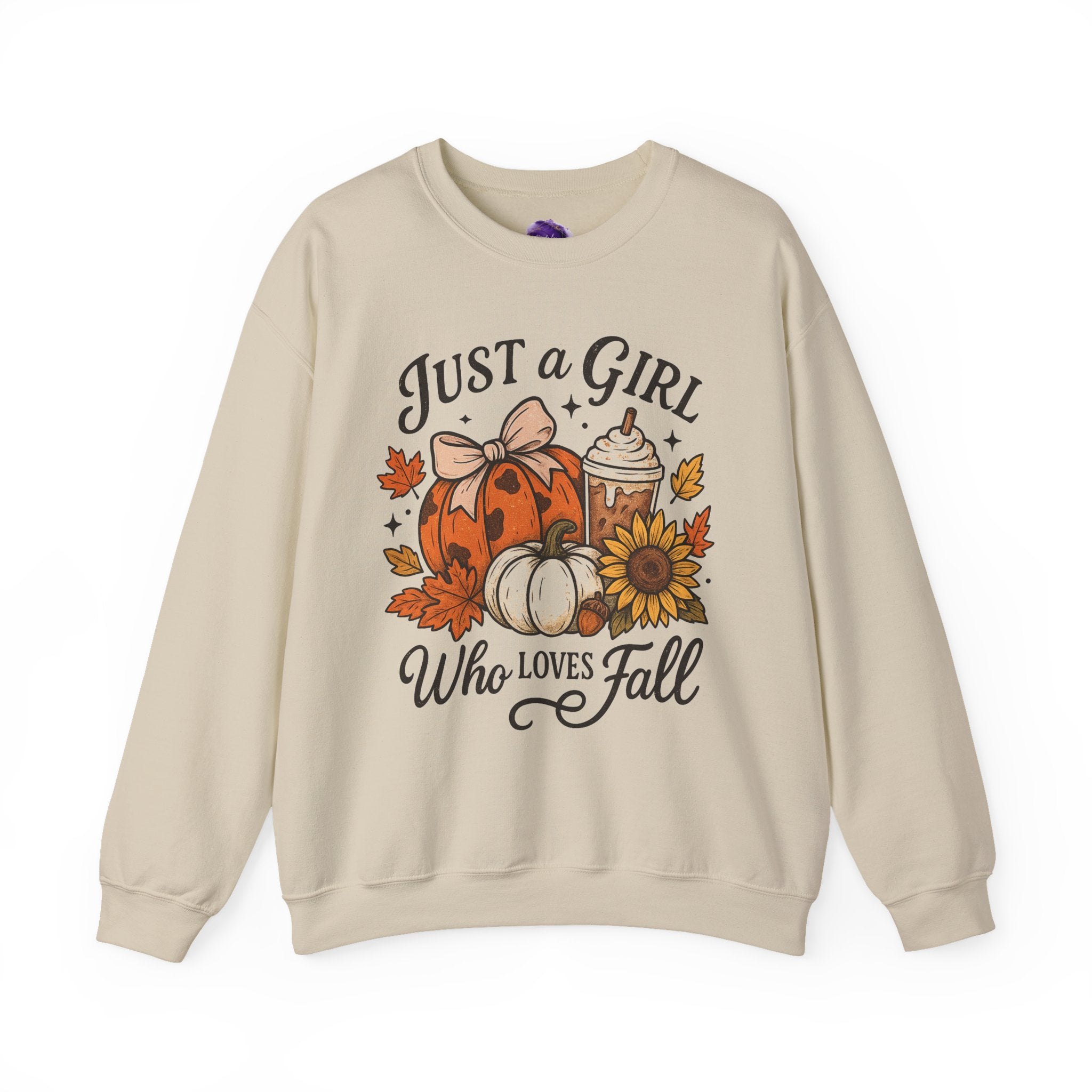 Fall-Themed Sweatshirt for Women, Just a Girl Who Loves Fall. Cozy Autumn Apparel, Pumpkin Lover Gifts, Stylish Holiday Layering