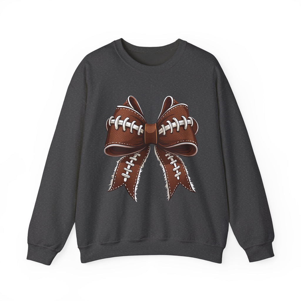 Coquette Bow, Football themed, Unisex Crewneck Sweatshirt, Perfect for Game Days, Sports Fan Apparel, Cozy Sweatshirt Gift, Football