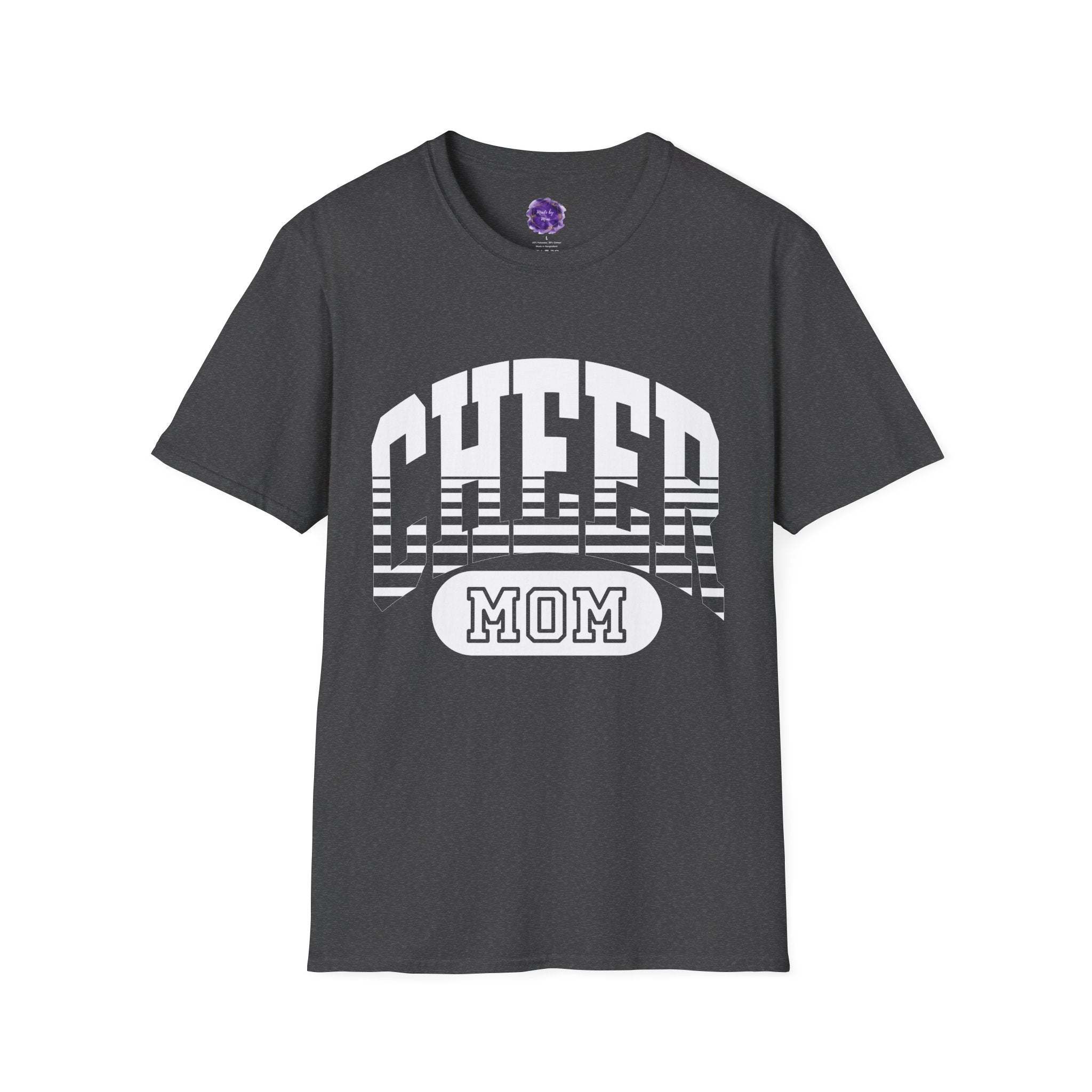 Cheer Mom Unisex Softstyle T-Shirt | Supportive Gift for Cheerleading Parents, Sports Events, Game Day Tee