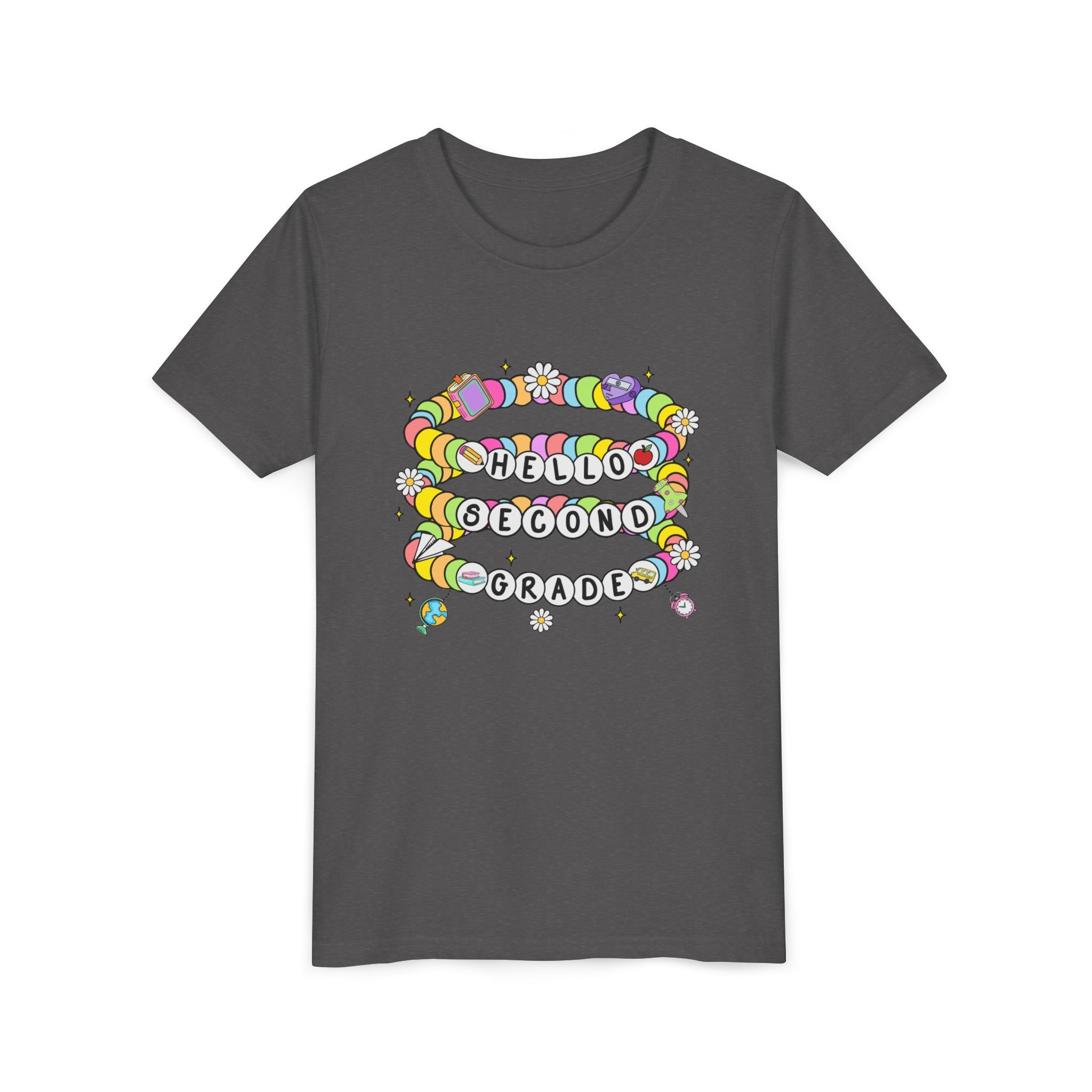 HELLO SECOND GRADE, Youth Tee, Back to School Shirt, Classroom Apparel, Gift for Students