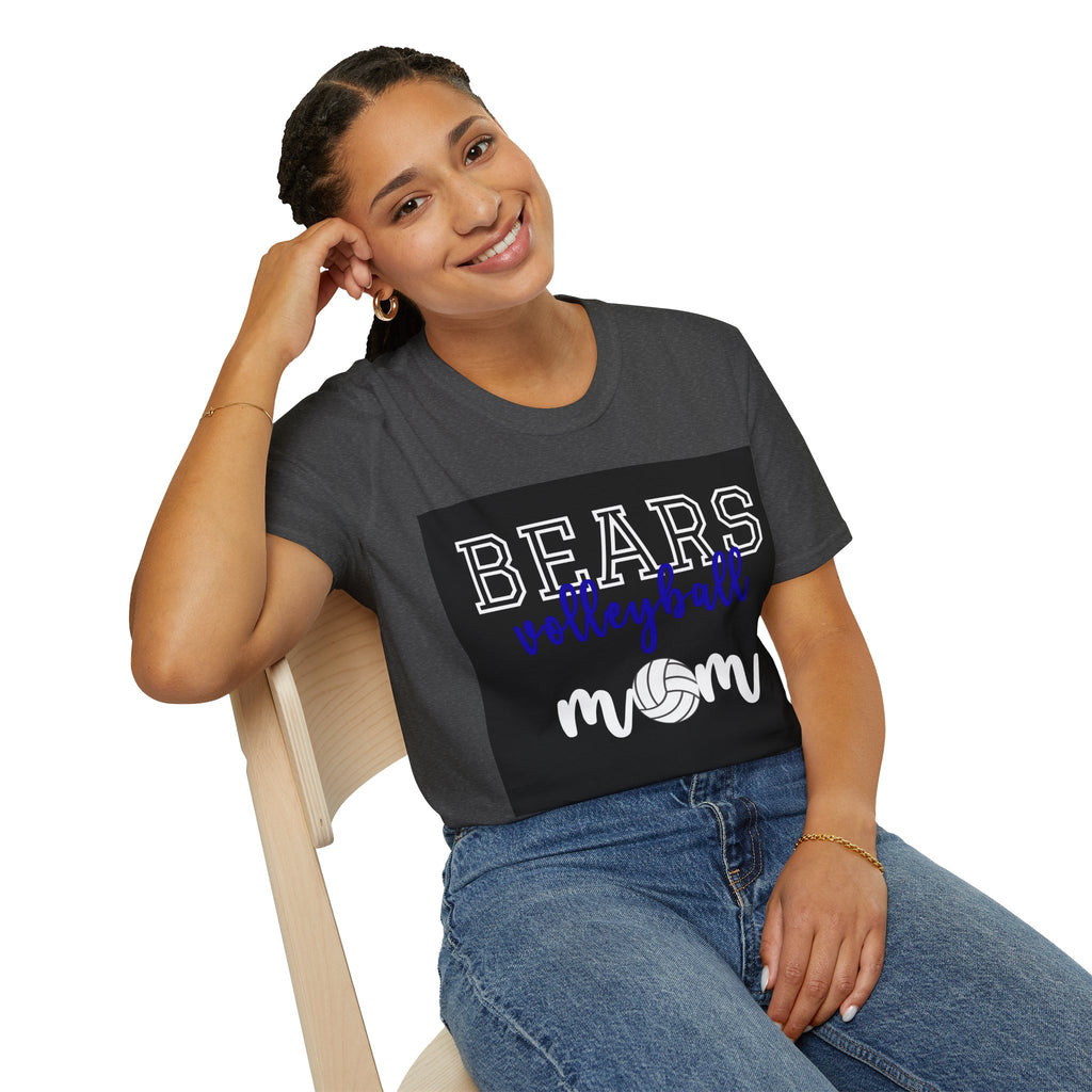 Bears Volleyball Mom T-Shirt | Unisex Sports Tee for Supportive Moms | Perfect Gift for Game Days, Birthdays, Holidays