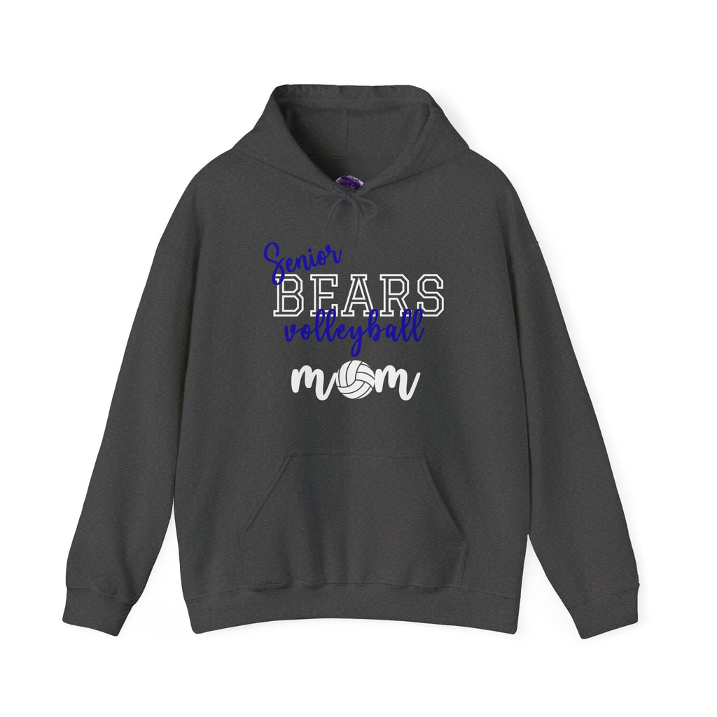Senior Bears Volleyball Mom Hoodie - Personalized Sportswear for Proud MOMS, Gift for Volleyball Enthusiasts, Customizable Hooded Sweatshirt