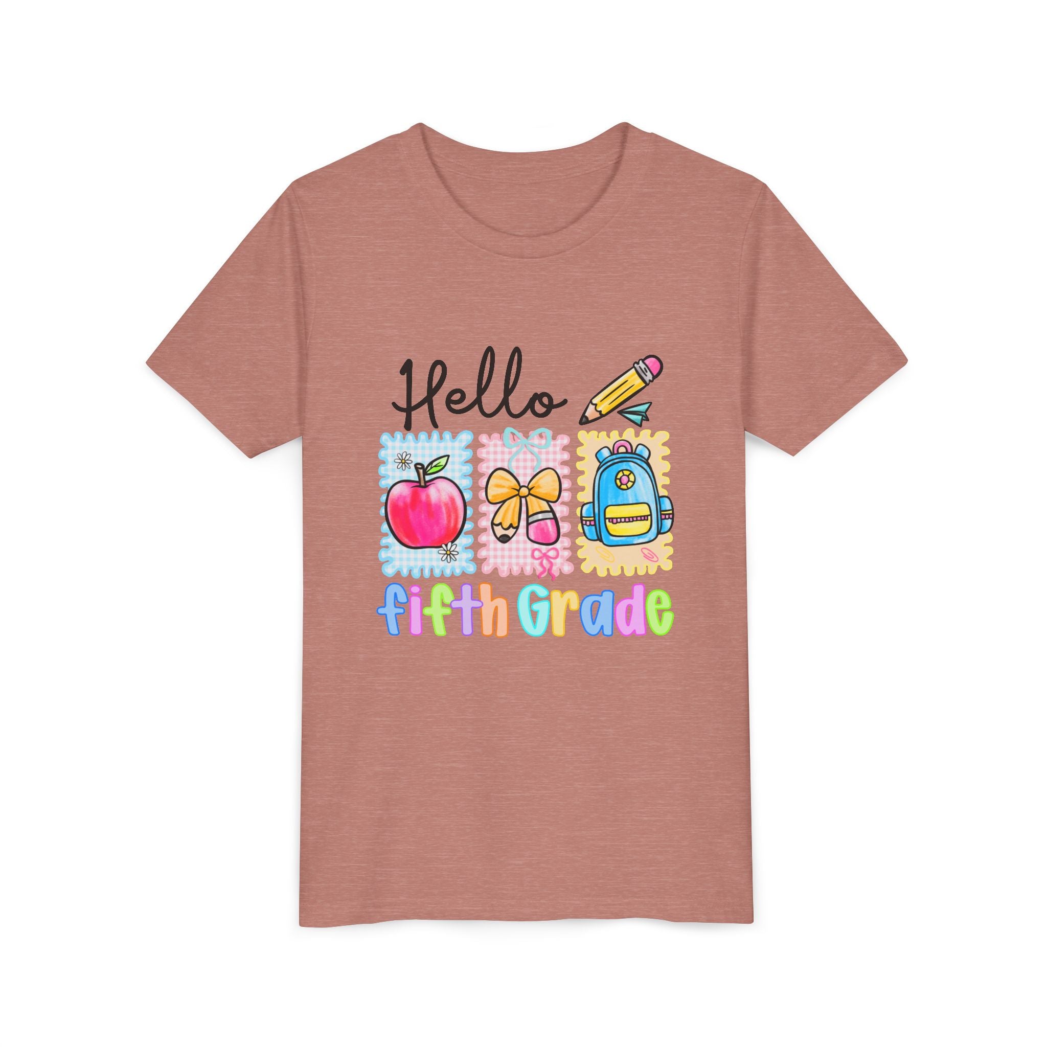 HELLO 5TH GRADE, T-shirt, back to school, youth