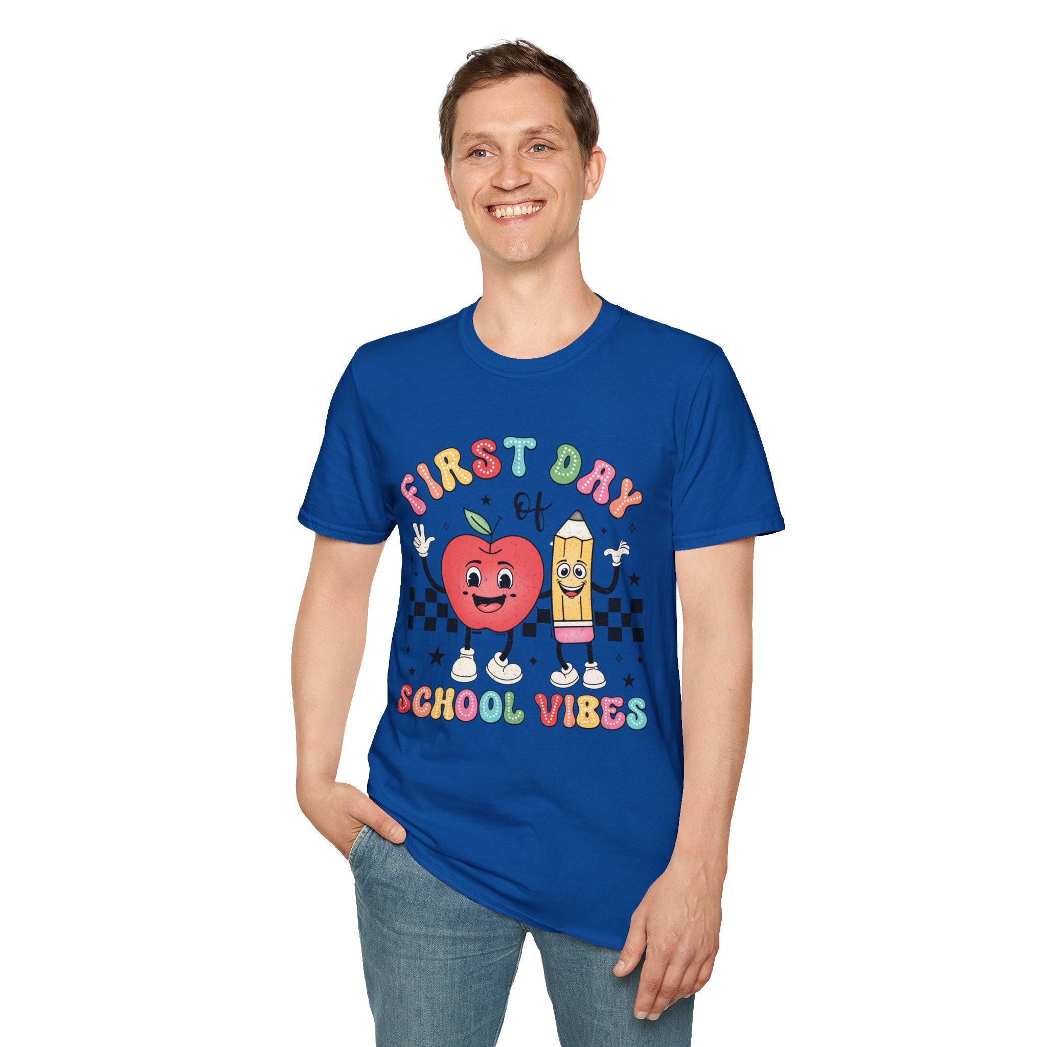 FIRST DAY OF SCHOOL VIBES,  T-Shirt, Back to School Shirt, Cute Teacher Tee, Fun Schoolwear