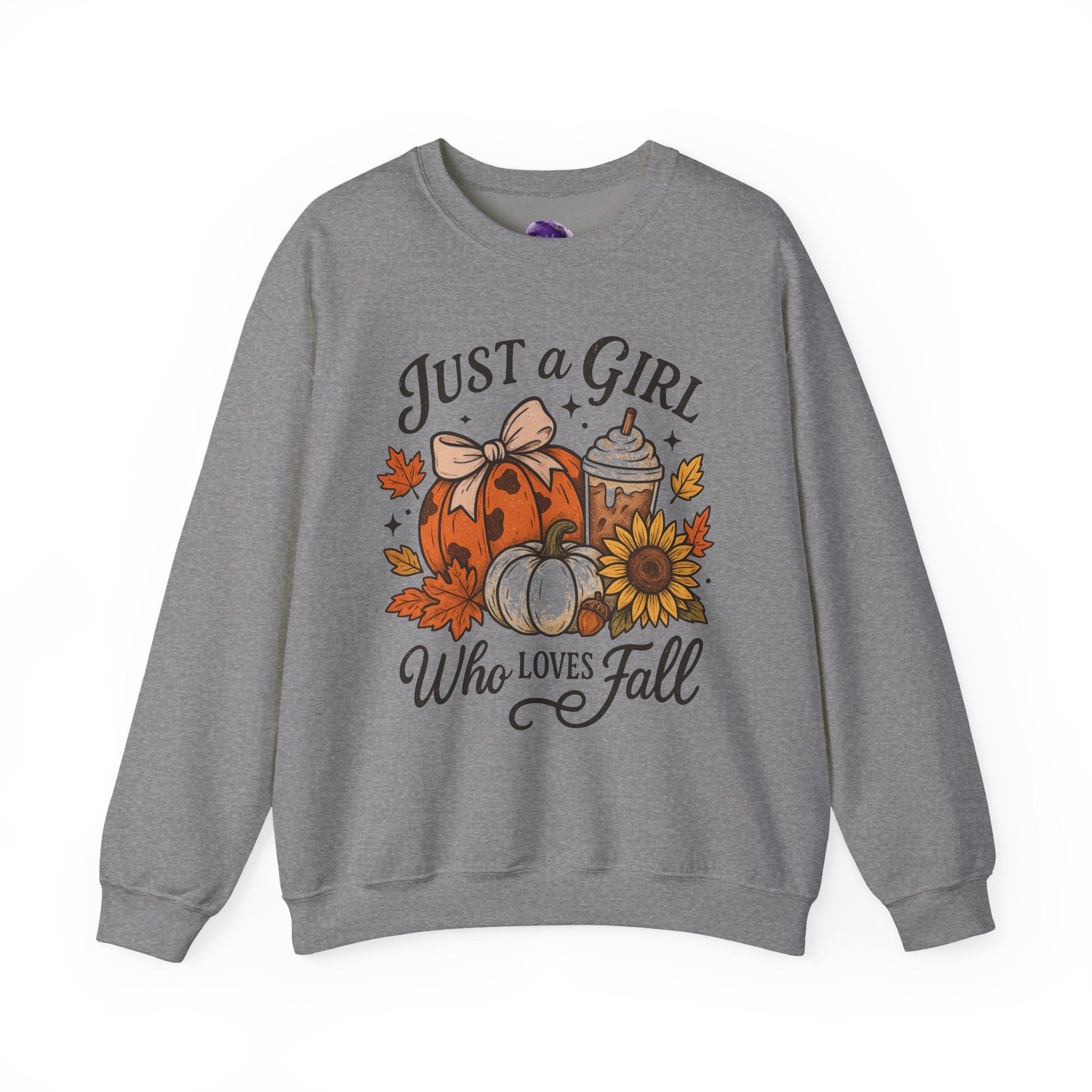 Fall-Themed Sweatshirt for Women, Just a Girl Who Loves Fall. Cozy Autumn Apparel, Pumpkin Lover Gifts, Stylish Holiday Layering