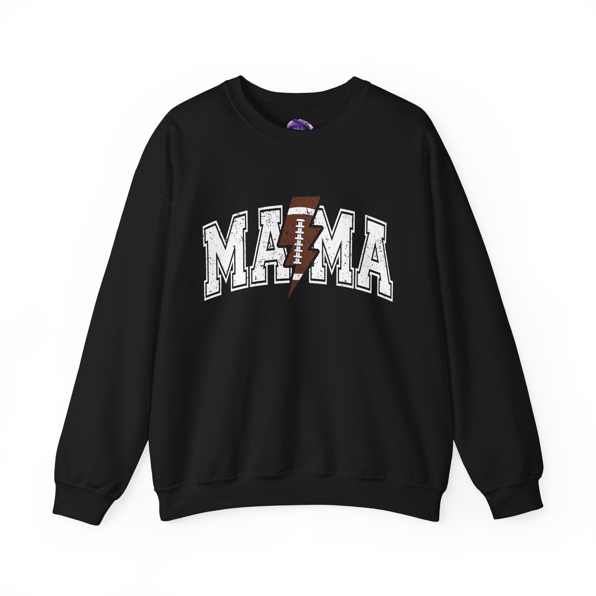 MAMA Sweatshirt with Football lightning bolt, Unisex Crewneck Sweatshirt, Perfect for Game Days, Sports Fan Apparel, Cozy Sweatshirt Gift, Football
