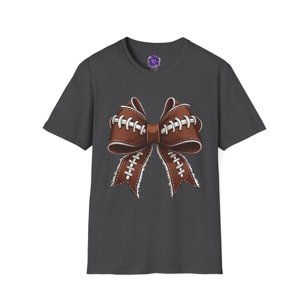 FOOTBALL COQUETTE BOW, Mom T-Shirt, Unisex Tee, Sporty Apparel for Game Day, Perfect for Football Moms, Great Gift Idea, Sports Fan Apparel