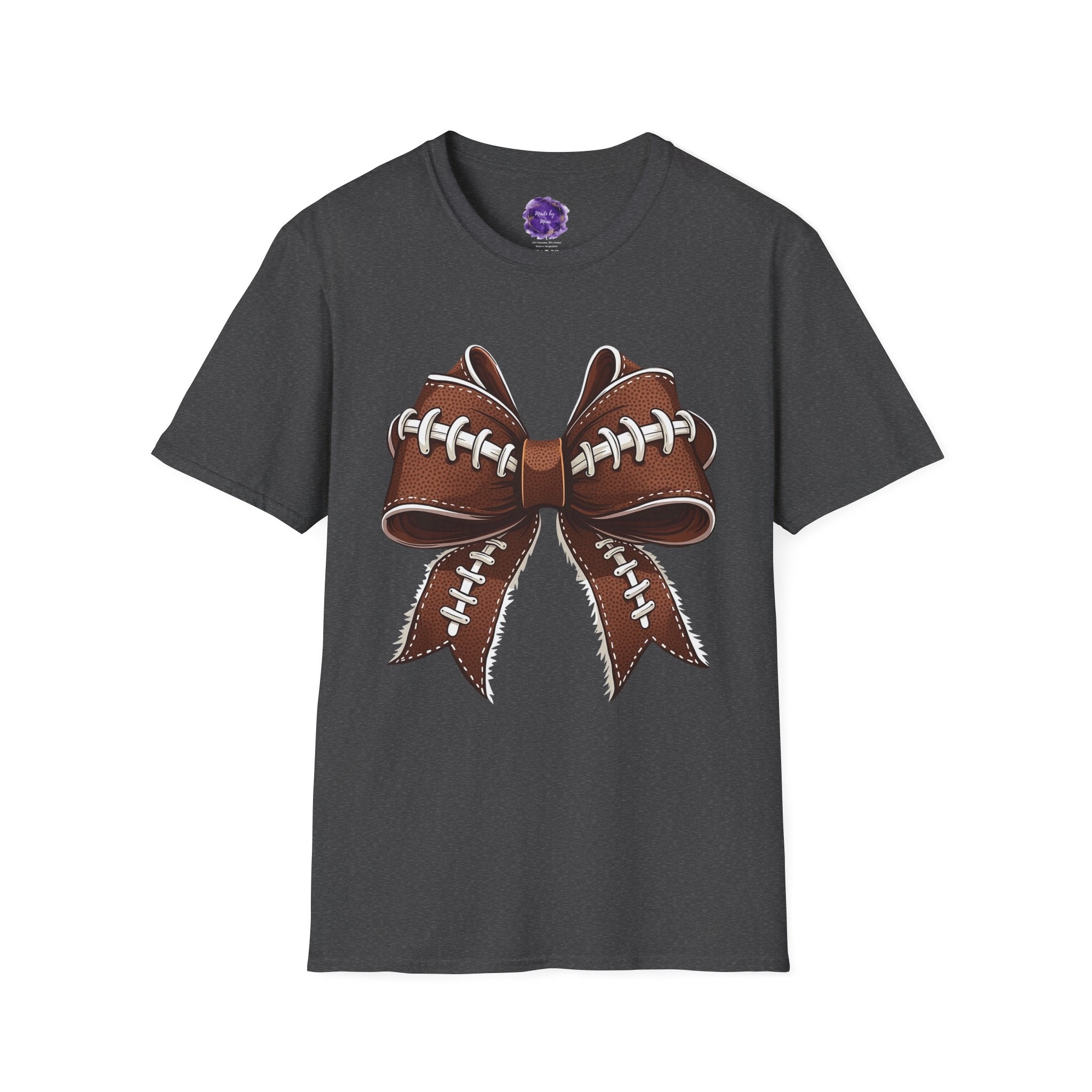 FOOTBALL COQUETTE BOW, Mom T-Shirt, Unisex Tee, Sporty Apparel for Game Day, Perfect for Football Moms, Great Gift Idea, Sports Fan Apparel