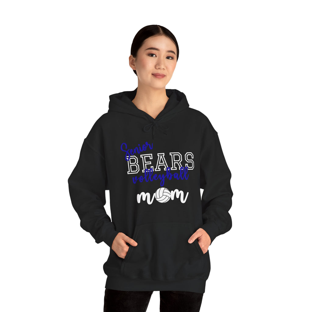 Senior Bears Volleyball Mom Hoodie - Personalized Sportswear for Proud MOMS, Gift for Volleyball Enthusiasts, Customizable Hooded Sweatshirt