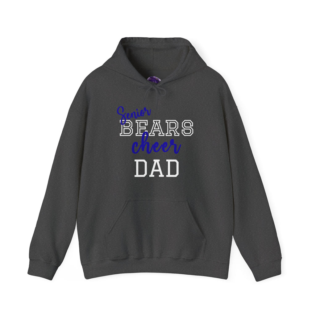 Senior Bears Cheer Dad Hoodie - Unisex Heavy Blend™ Sweatshirt, Perfect for Game Days, Sports Events, Family Gatherings, Celebrations