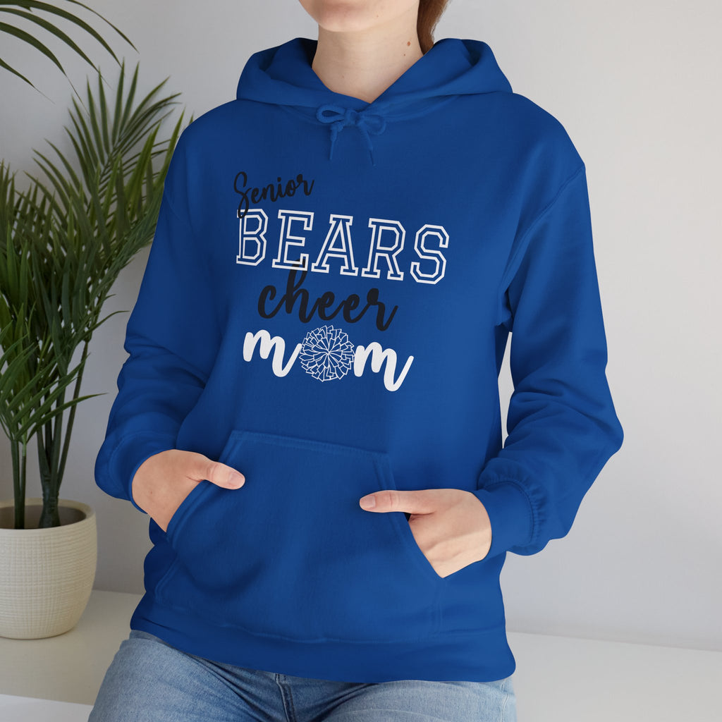Senior Bears Cheer Mom Hoodie, Unisex Heavy Blend Sweatshirt, Sports Apparel, Team Spirit Wear, Football Game Outfit, Personalized Gift