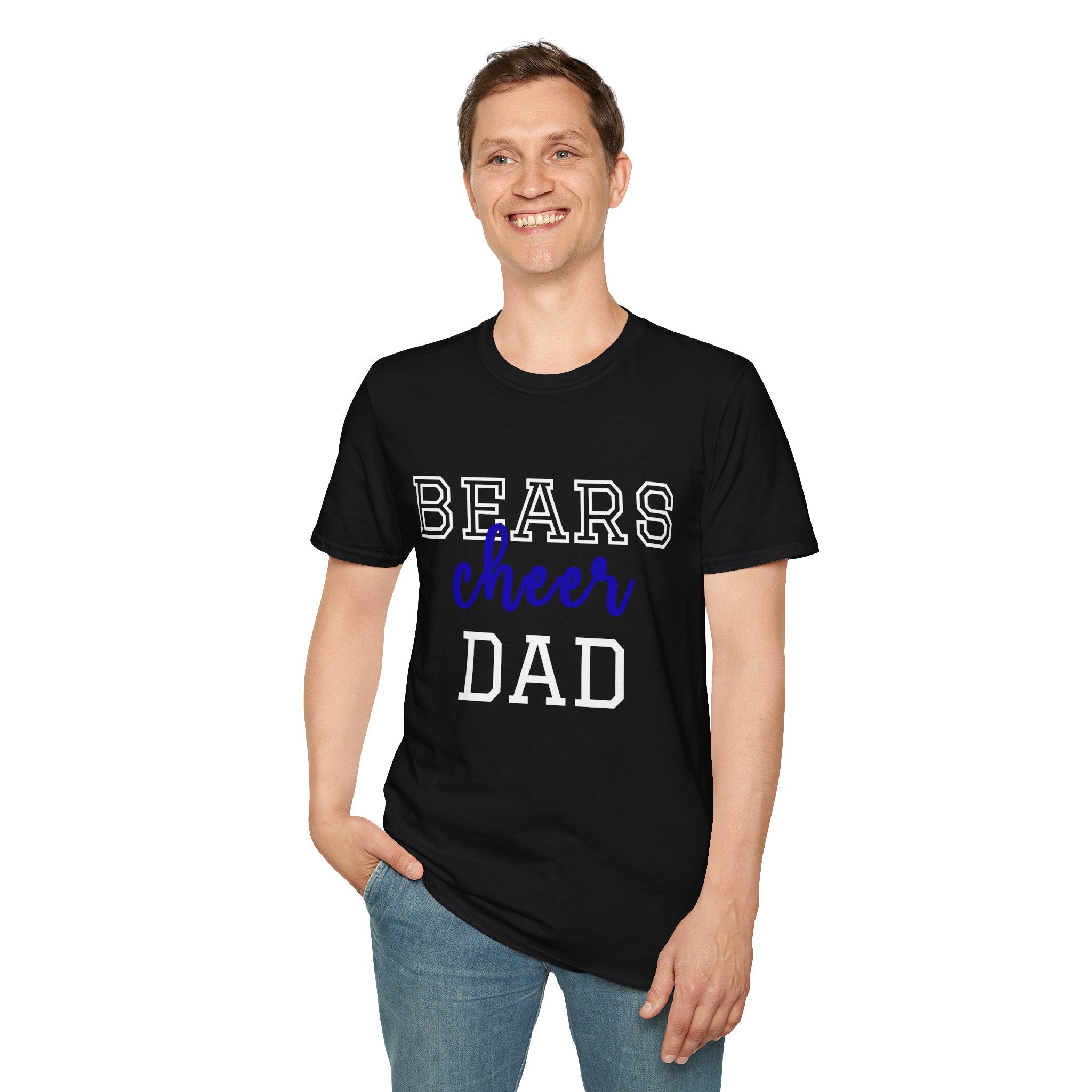 Bears Cheer Dad T-Shirt, Unisex Sports Tee, Dad Gift Shirt, Father’s Day Apparel, Family Game Day Top