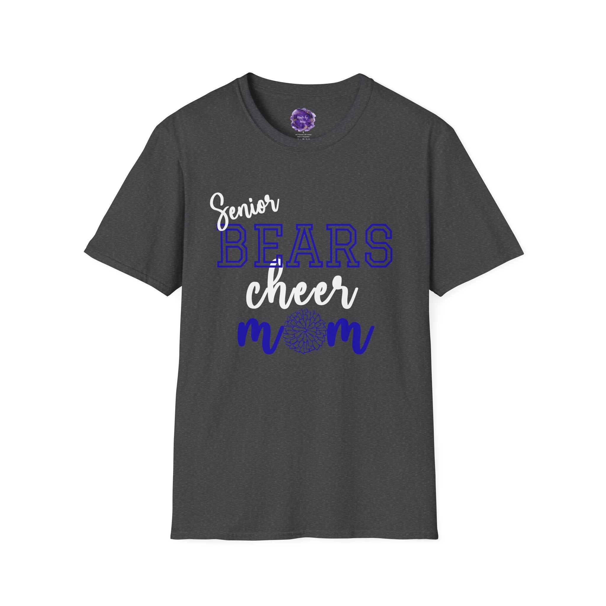 Senior Cheer Mom T-Shirt, Cheerleading Gift, Softstyle Tee, Team Spirit Wear, Matching Game Day Shirt