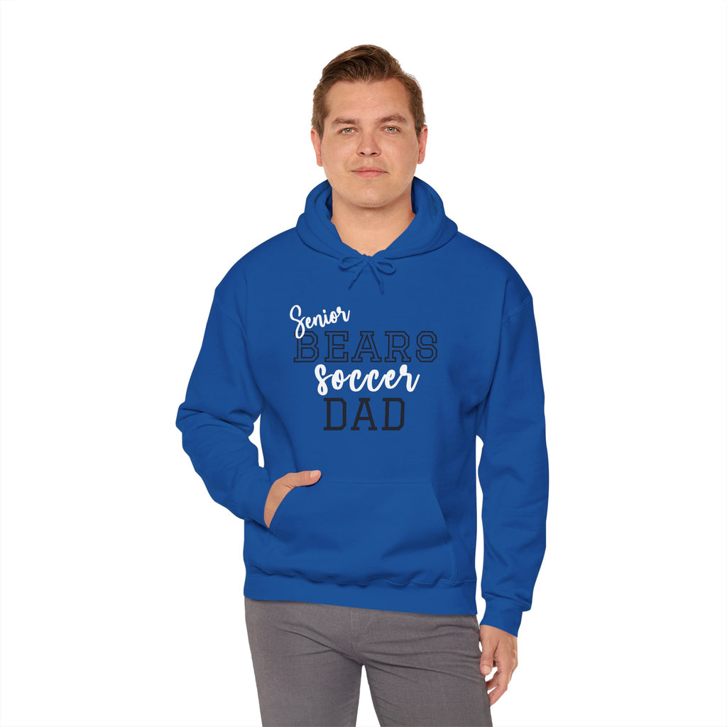 Senior Bears Soccer Dad Hoodie, Unisex Heavy Blend Hoodie for Sports Fans, Personalized Sweatshirt, Game Day Apparel
