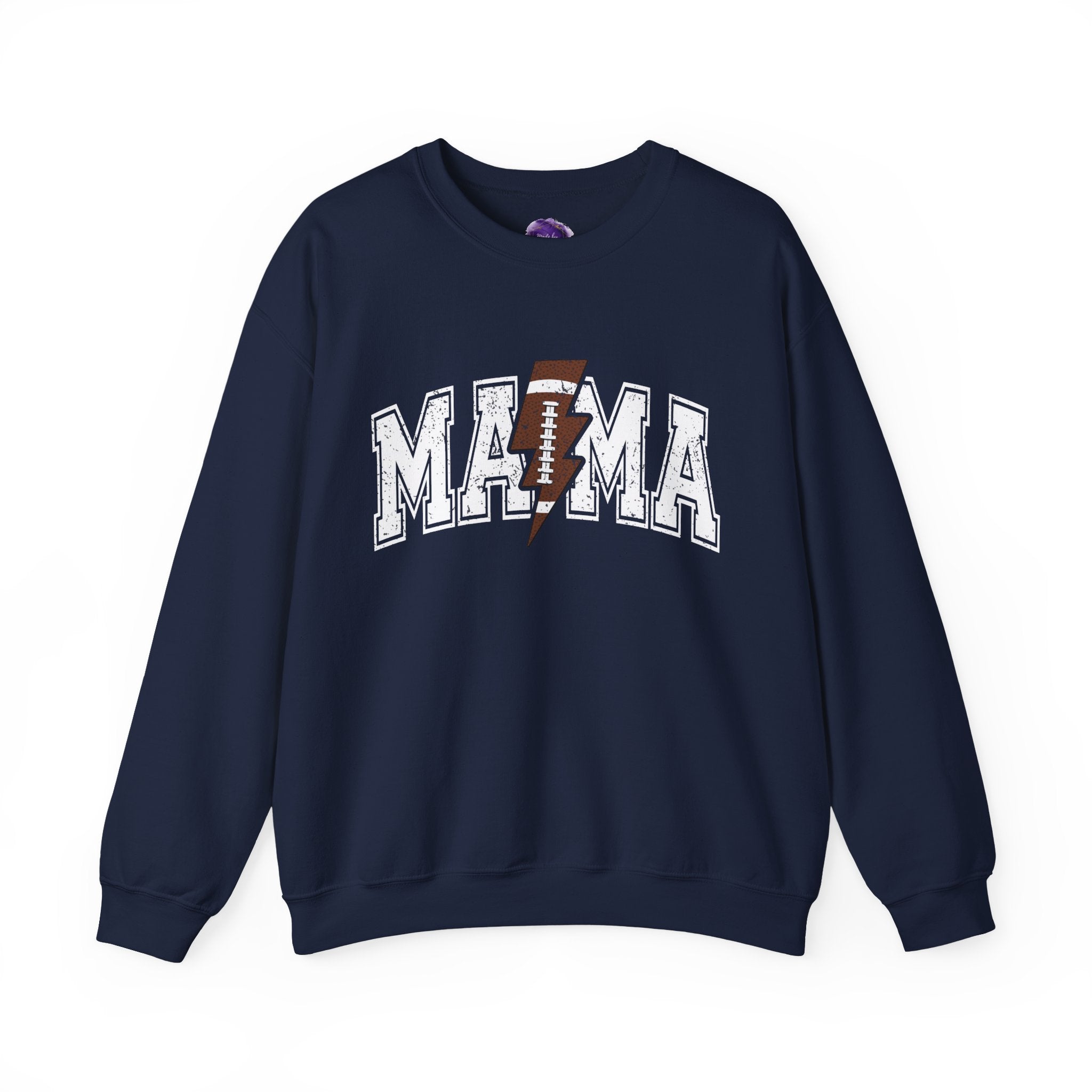 MAMA Sweatshirt with Football lightning bolt, Unisex Crewneck Sweatshirt, Perfect for Game Days, Sports Fan Apparel, Cozy Sweatshirt Gift, Football