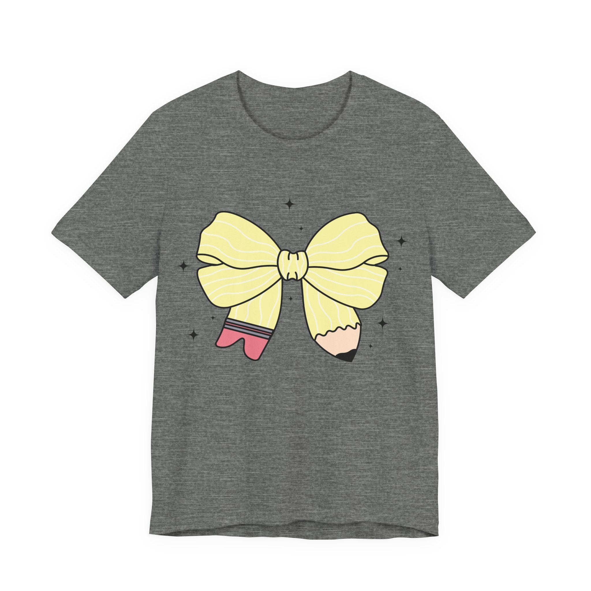 Pencil Coquette Bow T-shirt, Teacher tee