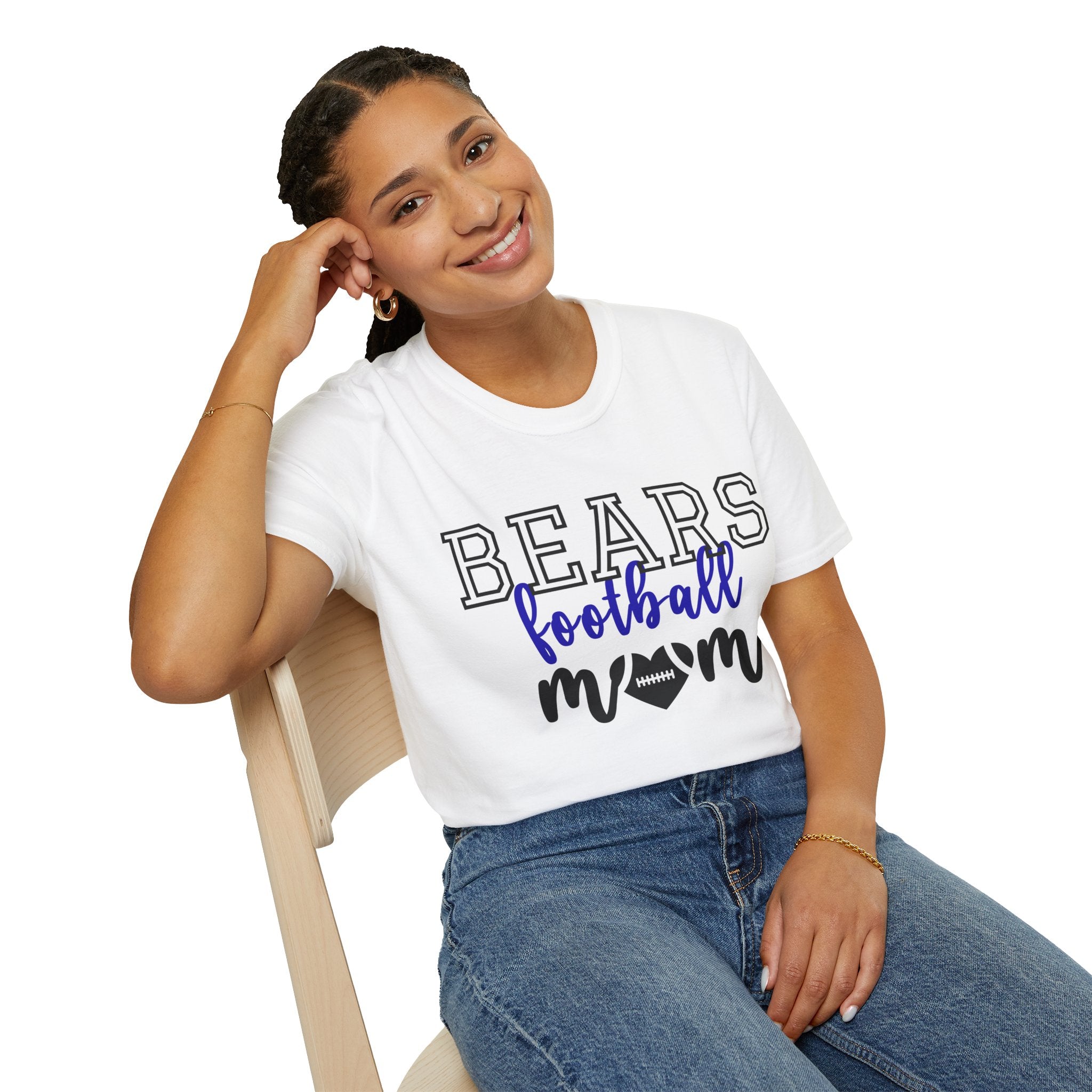 Bears Football Mom T-Shirt, Unisex Tee, Sporty Apparel for Game Day, Perfect for Football Moms, Great Gift Idea