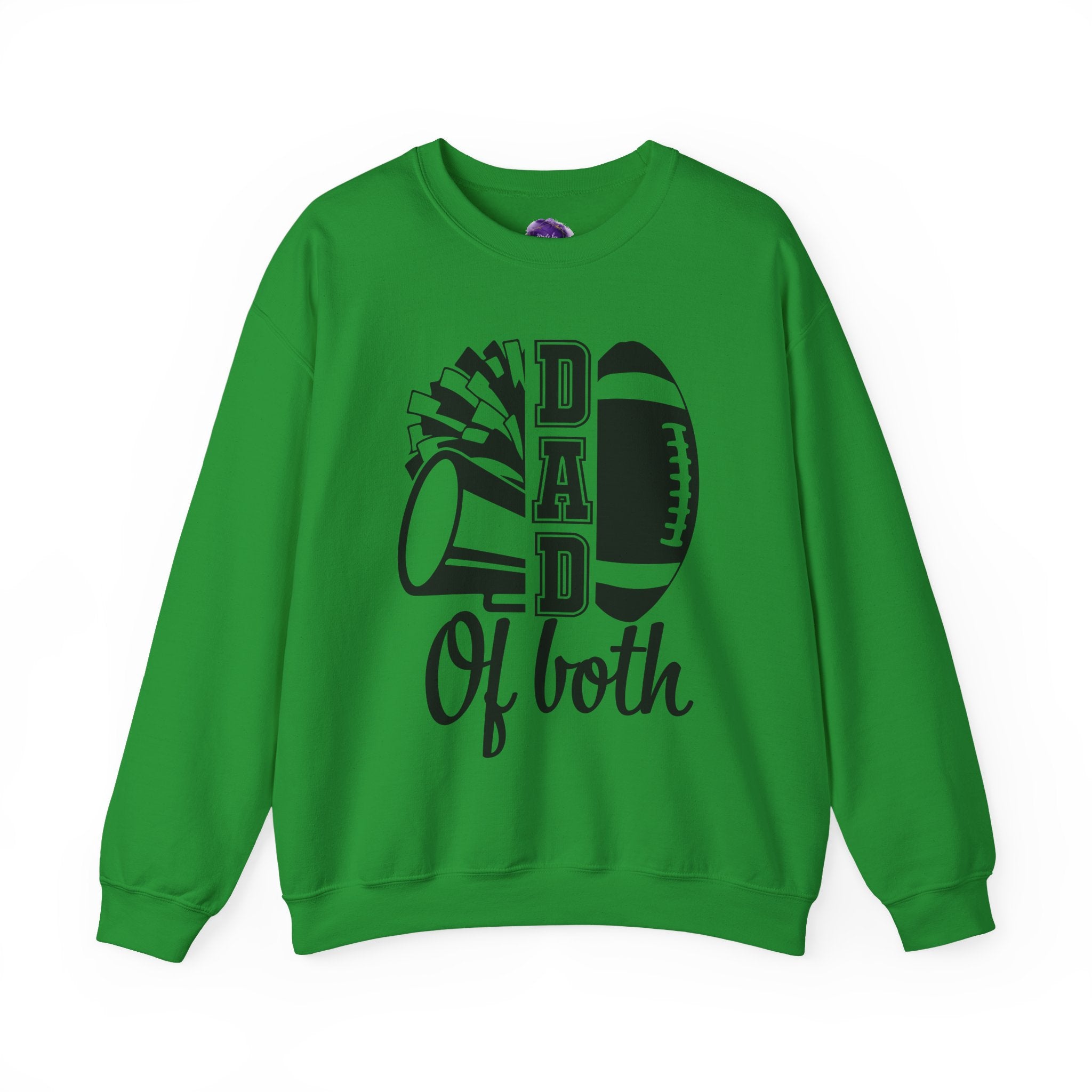 DAD OF BOTH, Football & Cheer Dad Sweatshirt, Unisex Crewneck Sweatshirt, Perfect for Game Days, Sports Fan Apparel, Cozy Sweatshirt Gift, Football