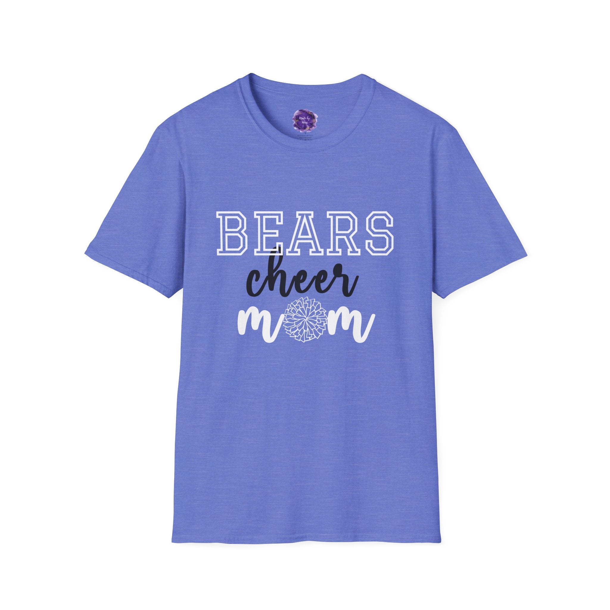 Bears Cheer Mom T-Shirt, Cheerleading Gift, Softstyle Tee, Team Spirit Wear, Matching Game Day Shirt