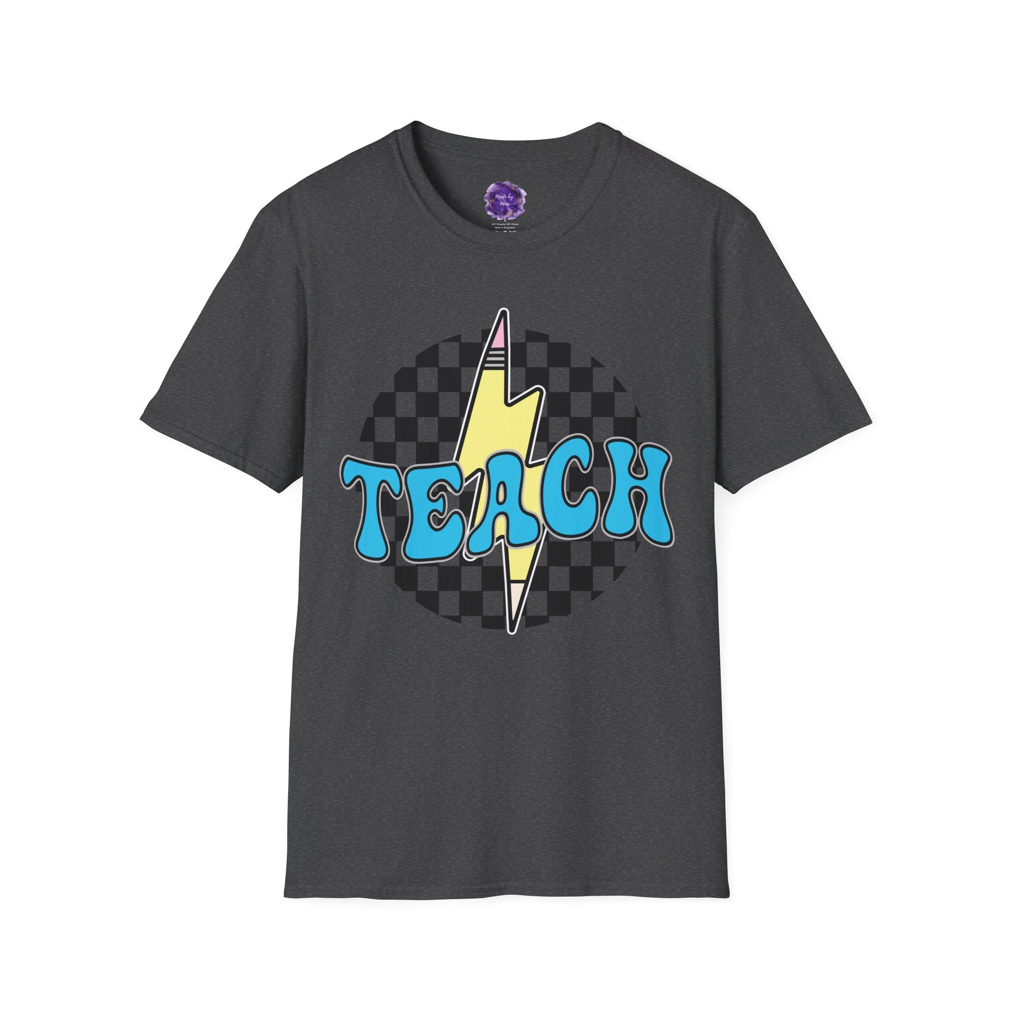 TEACH Unisex T-Shirt - lightning bolt pencil design