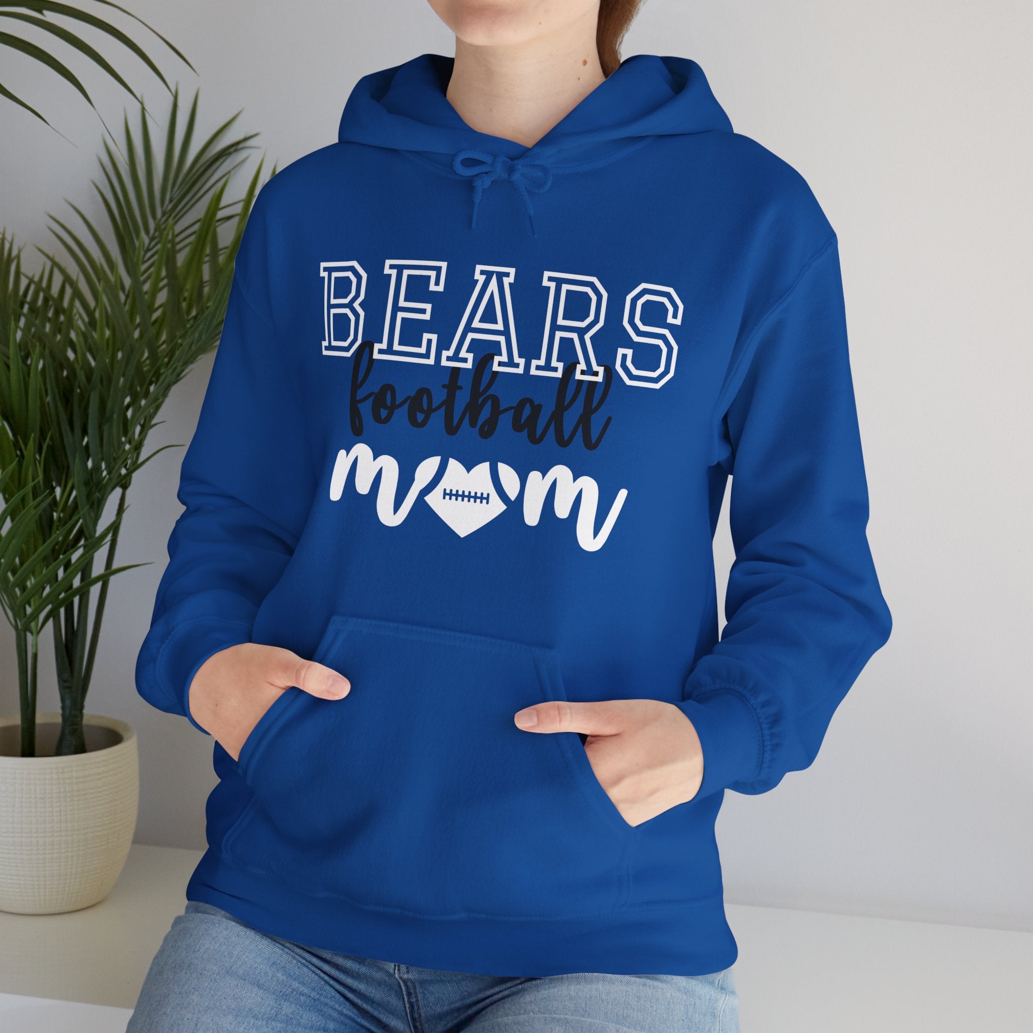 Football Mom Hoodie, Unisex Heavy Blend Sweatshirt, Supportive Gift for Sports Moms, Team Spirit Apparel, Customizable Sports Gear