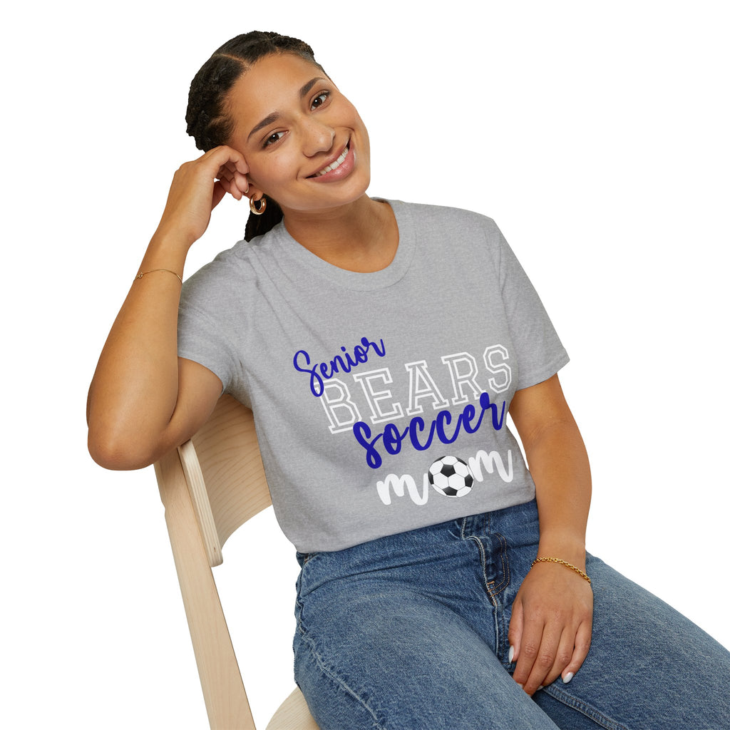 SENIOR Bears Soccer Mom T-Shirt, Sporty Graphic Tee, Perfect for Team Spirit, Gift for Mom, Casual Wear,