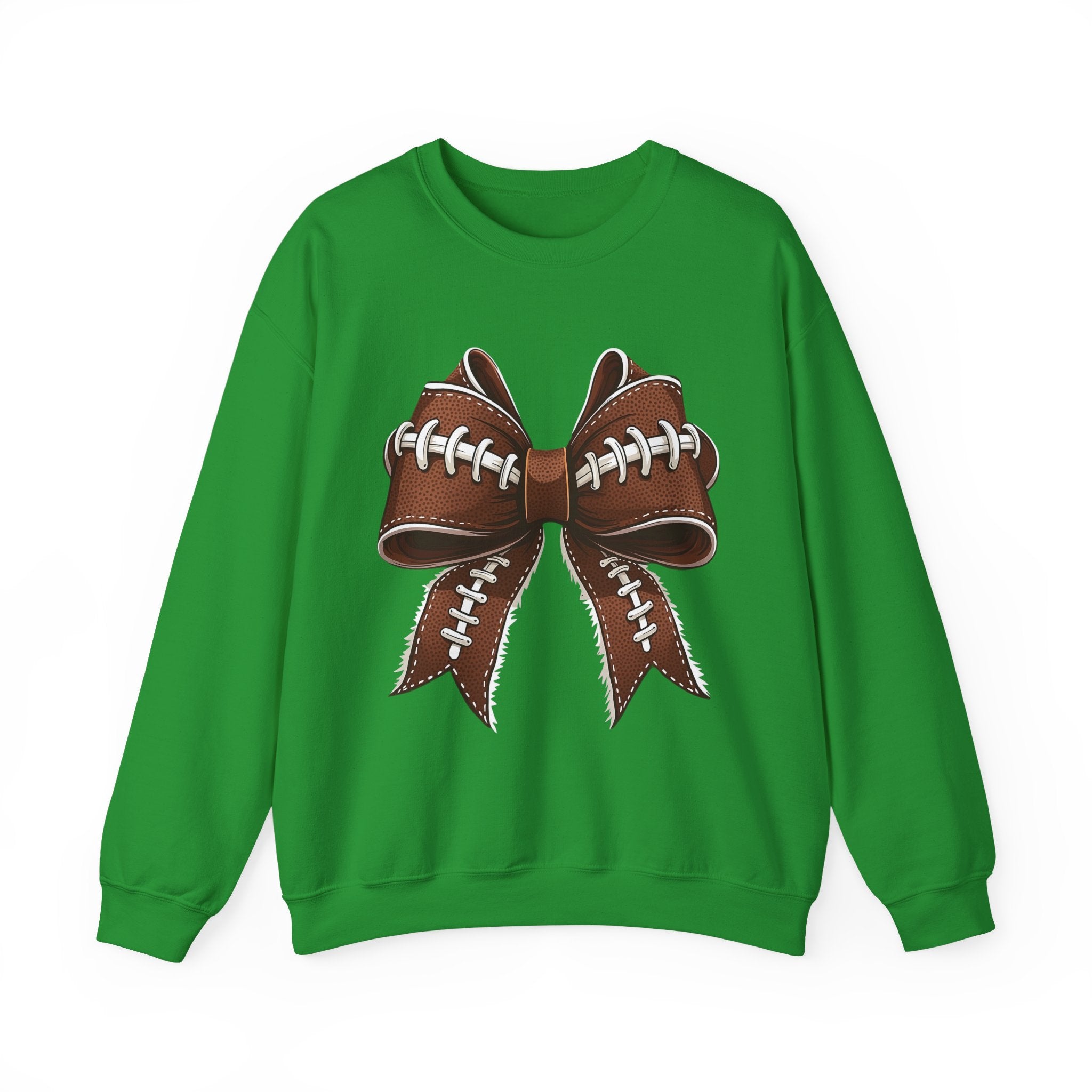 Coquette Bow, Football themed, Unisex Crewneck Sweatshirt, Perfect for Game Days, Sports Fan Apparel, Cozy Sweatshirt Gift, Football
