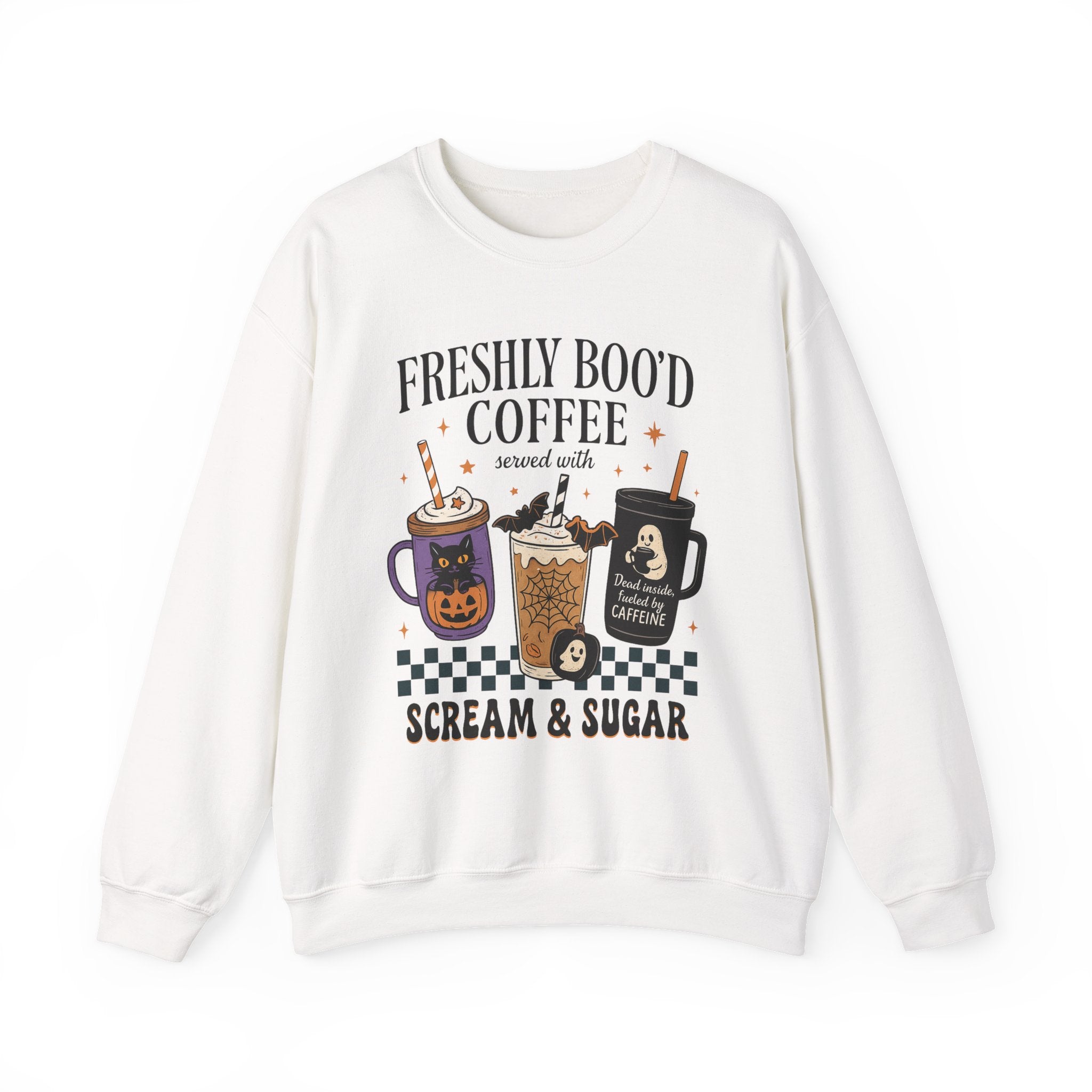 Freshly Boo'd Coffee, Spooky Coffee Sweatshirt, Halloween apparel, Unisex crewneck, Cozy gift, Fall fashion, Pumpkin spice lover