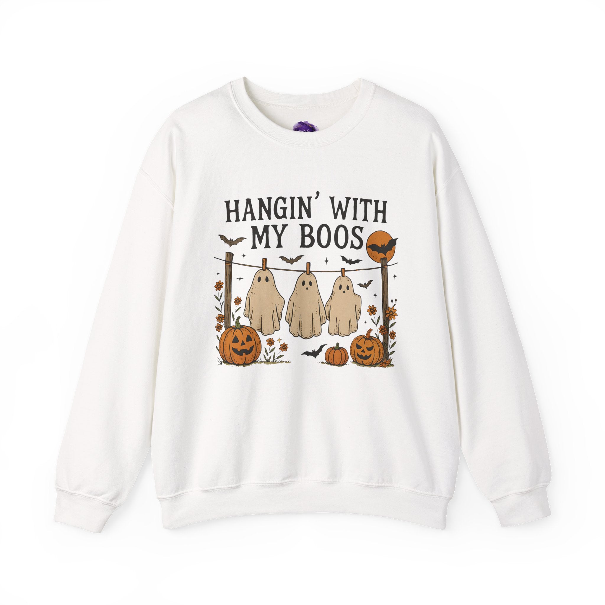 Hangin' with my Boo's, Halloween Ghosts Sweatshirt, Cozy Halloween Apparel, Unisex Crewneck, Fall Fashion, Spooky Season Gift, Boo-Themed Clothing
