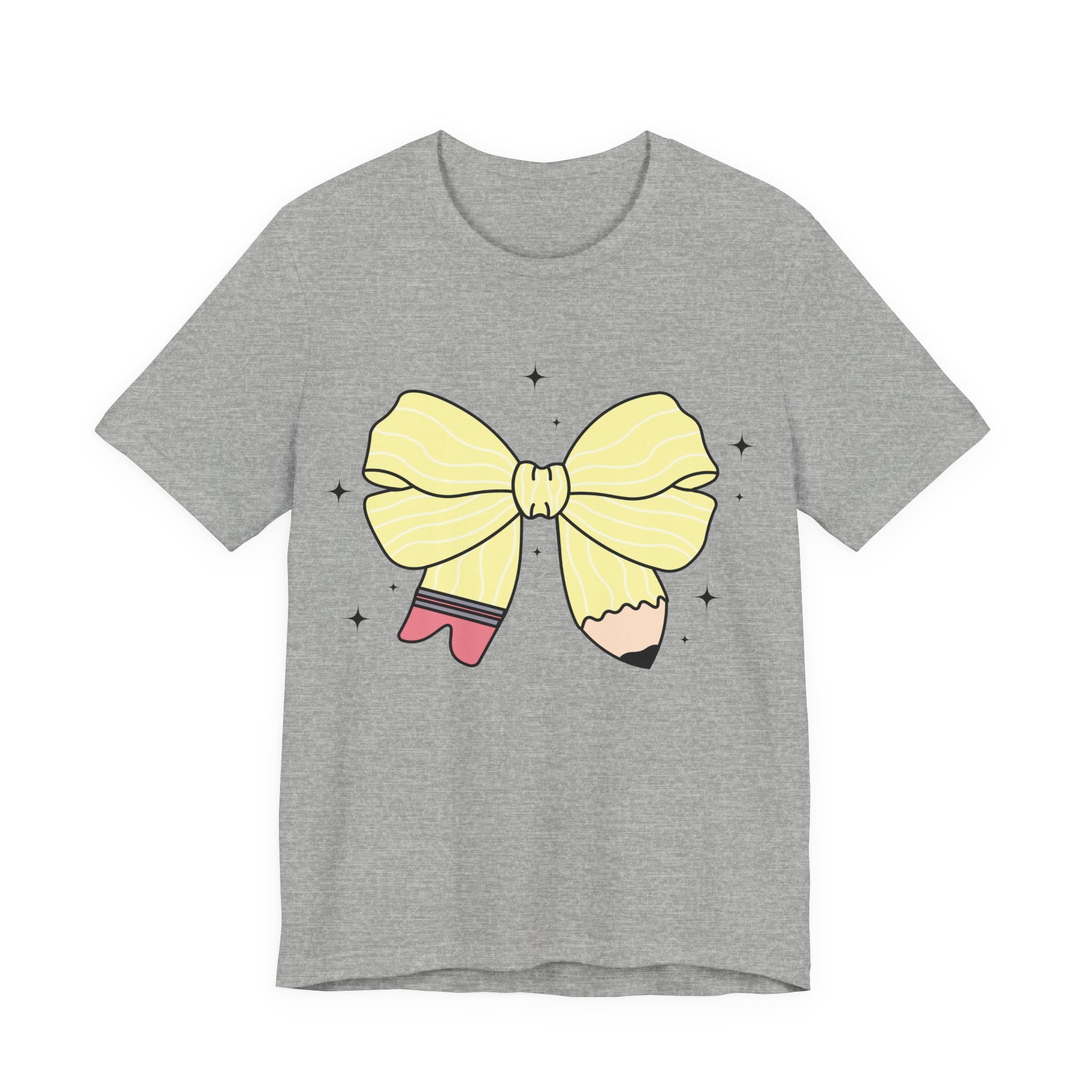 Pencil Coquette Bow T-shirt, Teacher tee