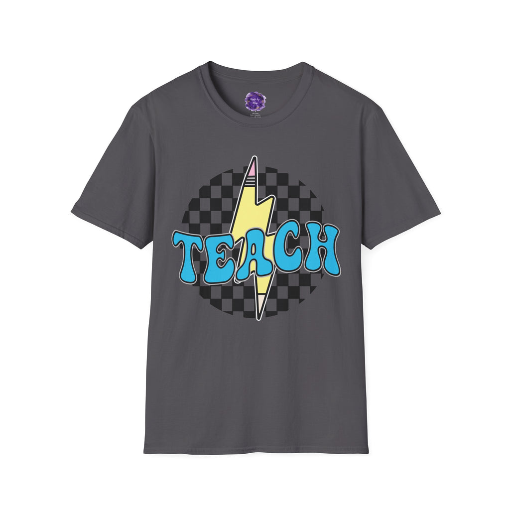 TEACH Unisex T-Shirt - lightning bolt pencil design